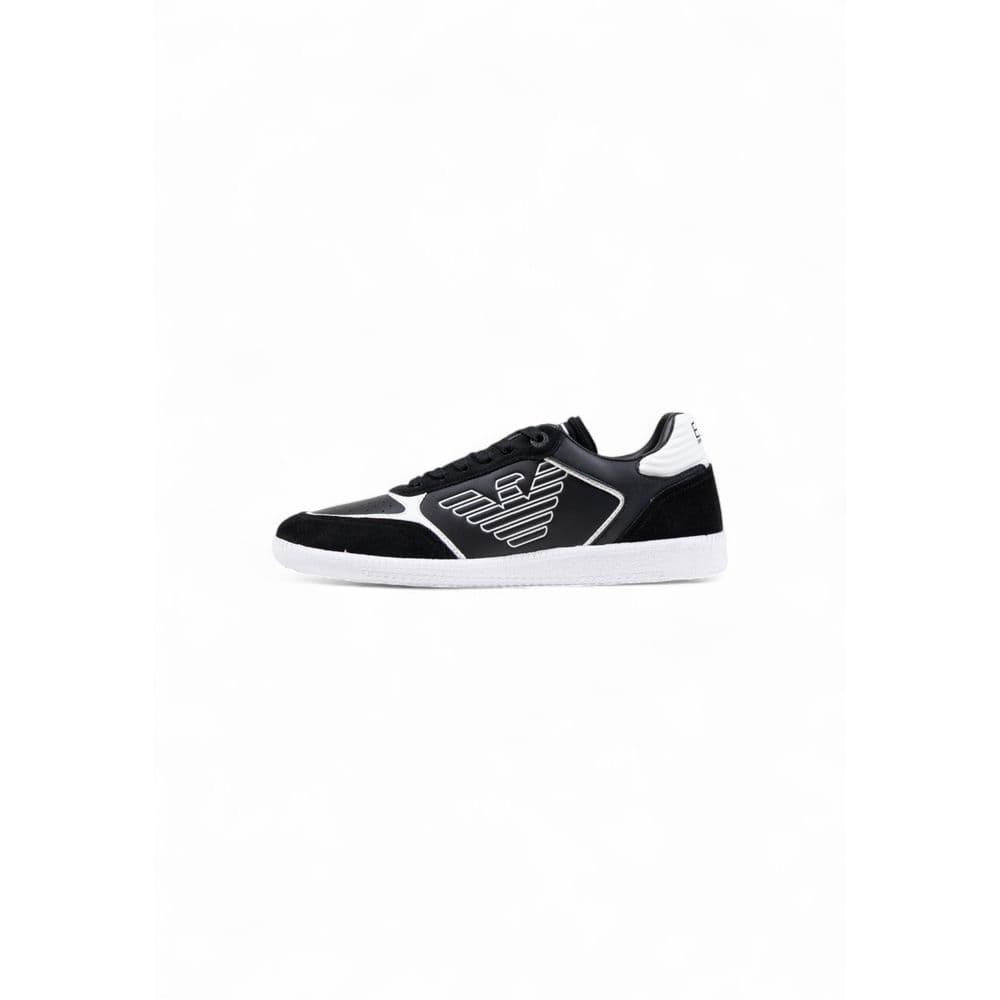 EA7 Emporio Armani Black And White Leather Athletic Sneakers - 3