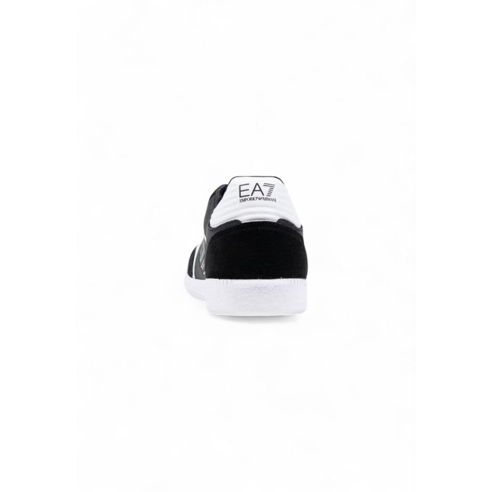 EA7 Emporio Armani Black And White Leather Athletic Sneakers - 4