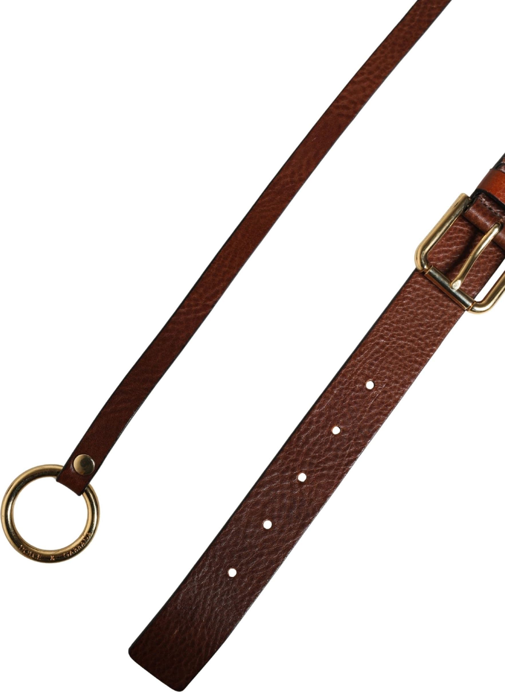 Dolce & Gabbana Men Brown Classic Leather Metal Buckle Belt - 7