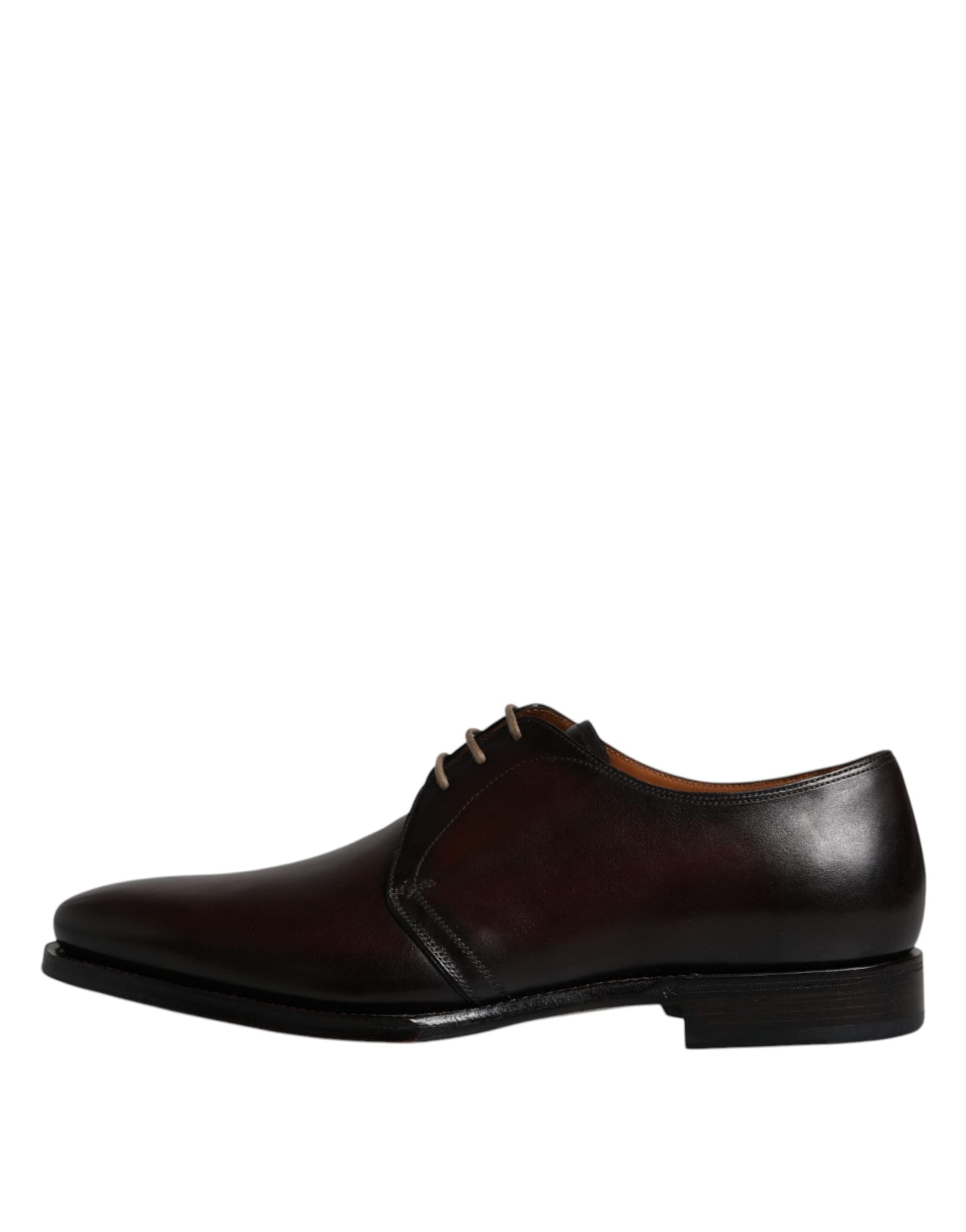 Dolce & Gabbana Brown Leather Lace Up Men Derby Formal Shoes - 5