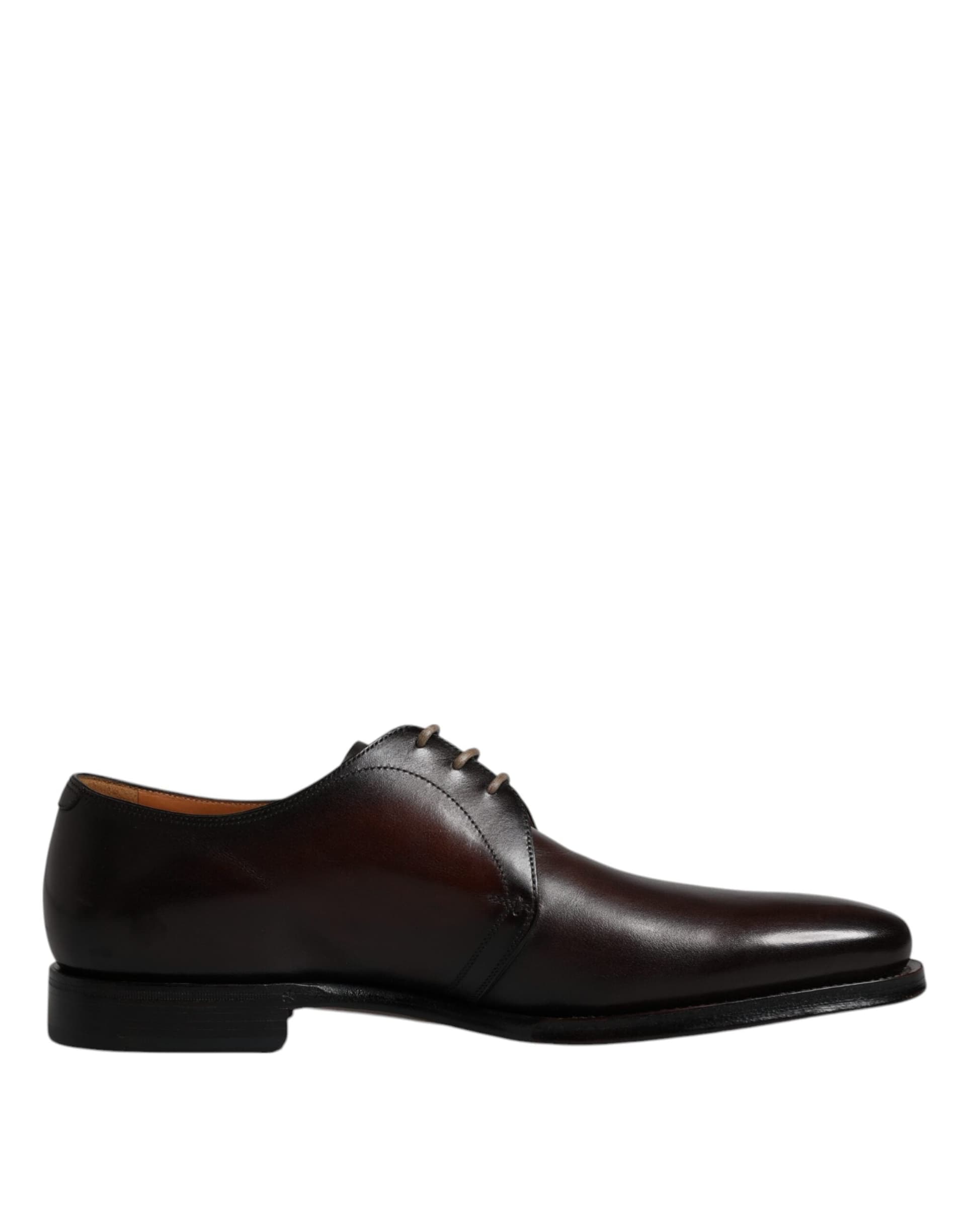 Dolce & Gabbana Brown Leather Lace Up Men Derby Formal Shoes - 7