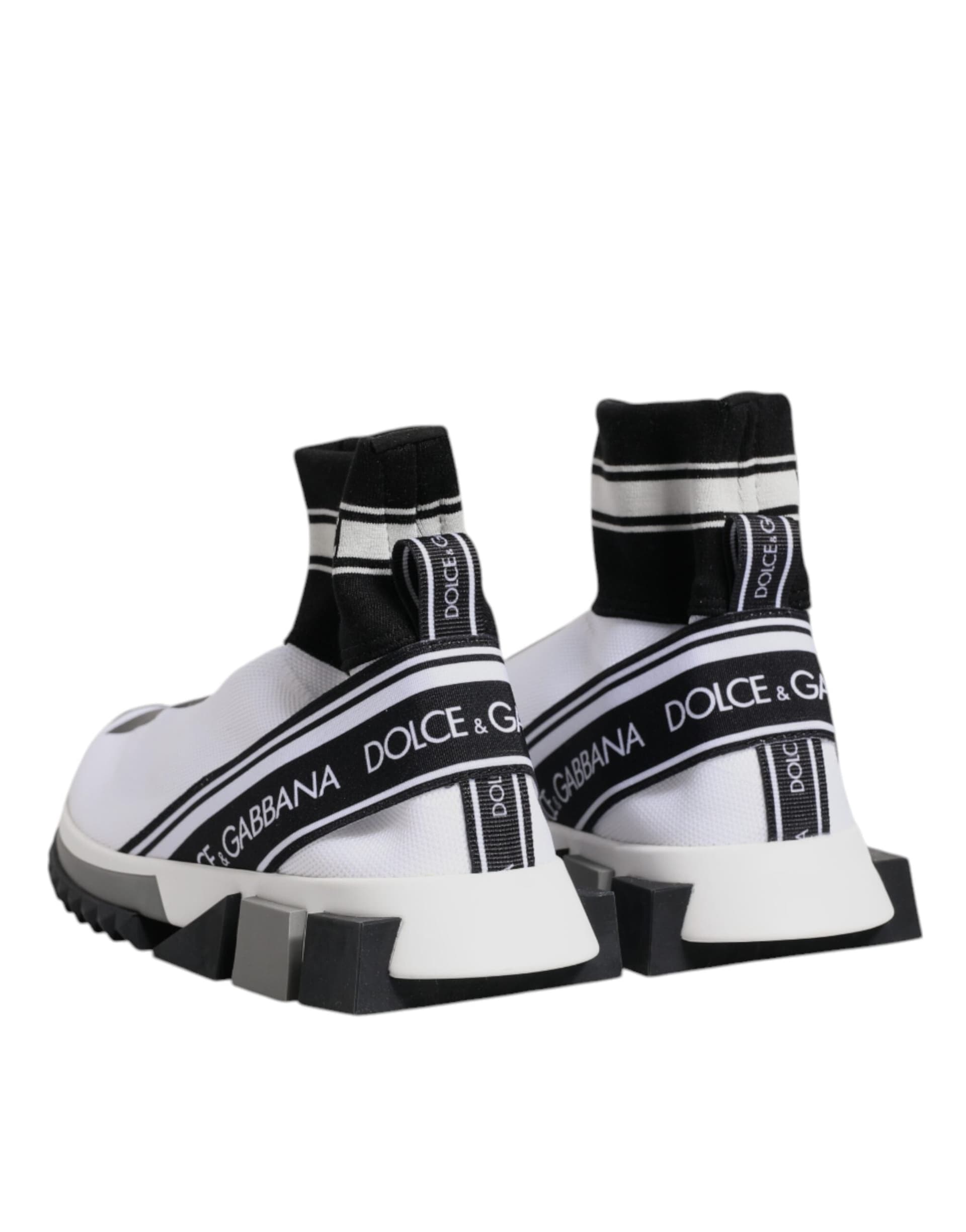 Dolce & Gabbana White Black Sorrento Socks Sneakers Shoes - 4