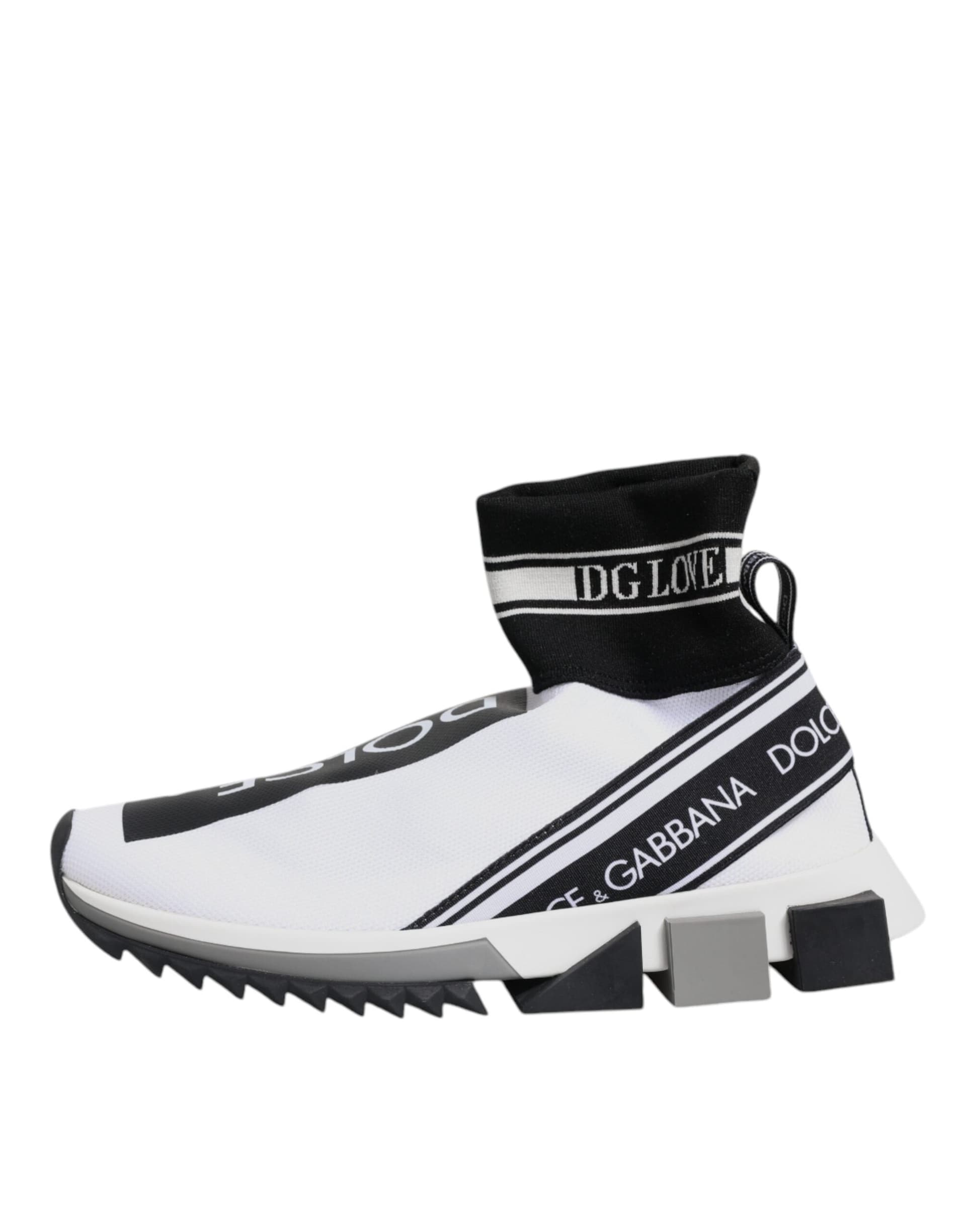 Dolce & Gabbana White Black Sorrento Socks Sneakers Shoes - 5