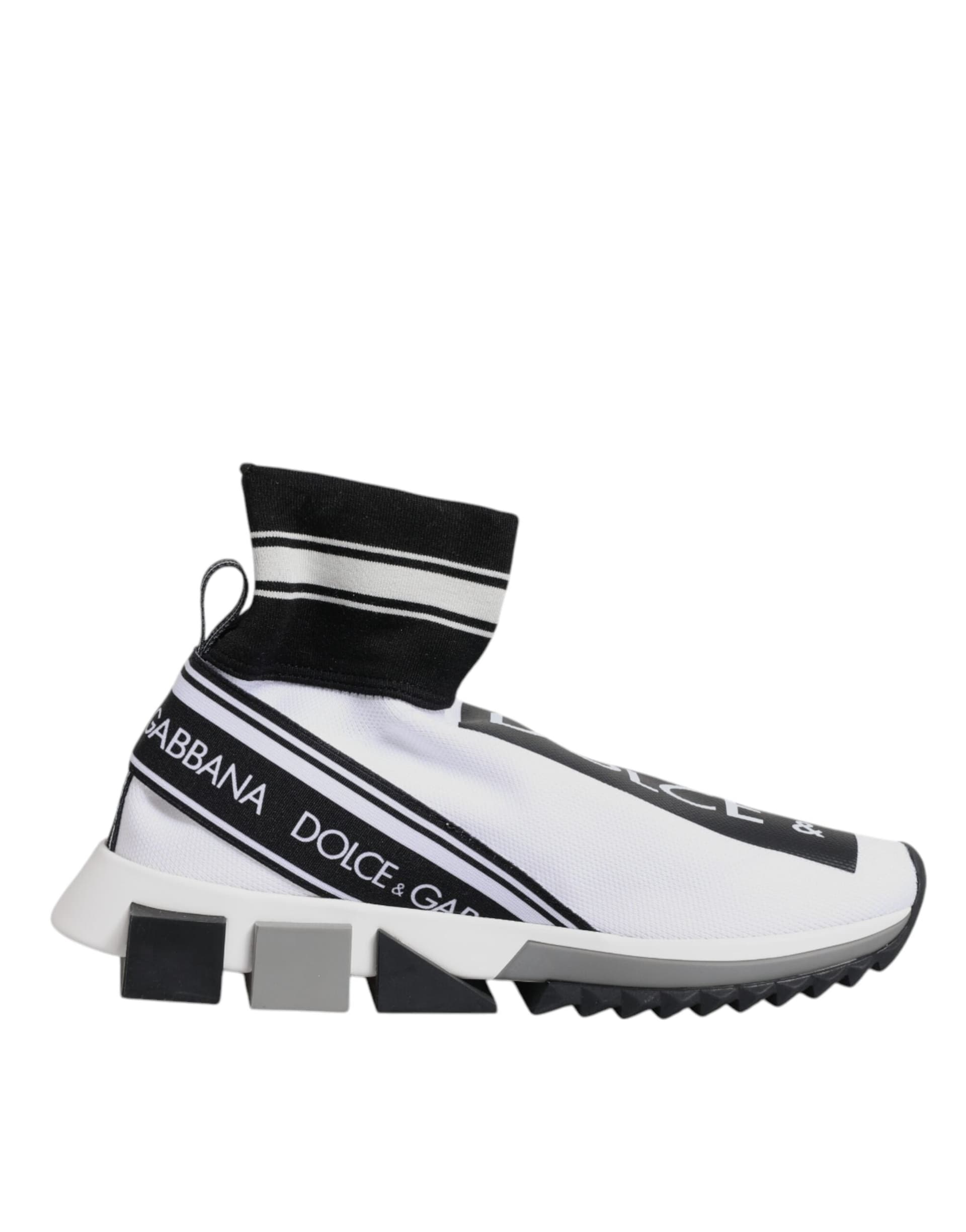 Dolce & Gabbana White Black Sorrento Socks Sneakers Shoes - 7
