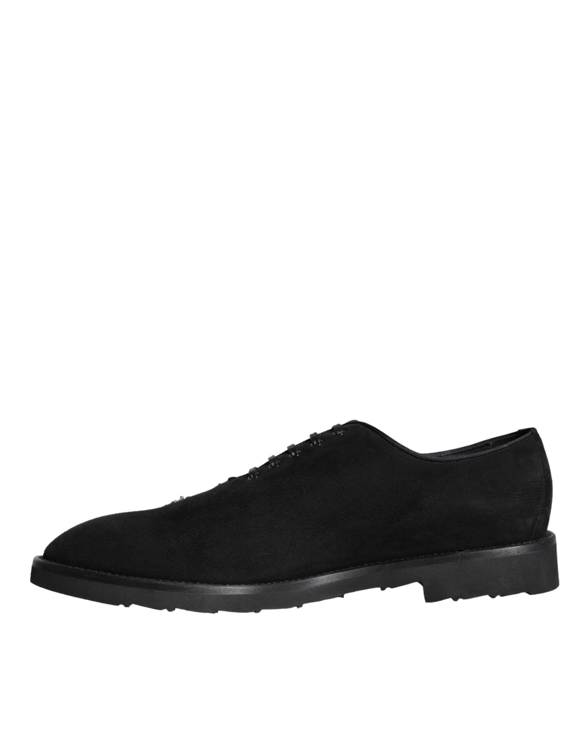 Dolce & Gabbana Black Suede Sicilia Lace Up Formal Shoes - 6