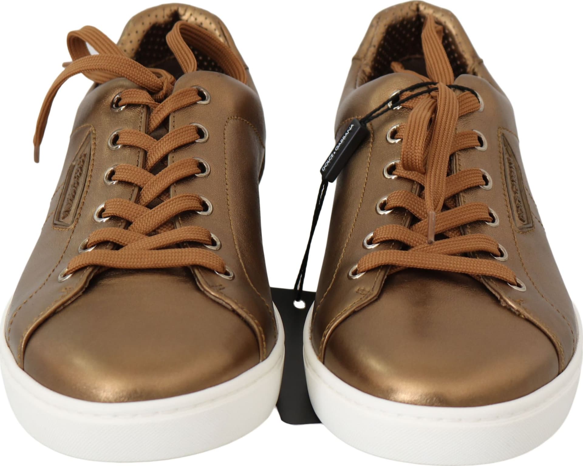 Dolce & Gabbana Gold Leather Mens Casual Sneakers - 6