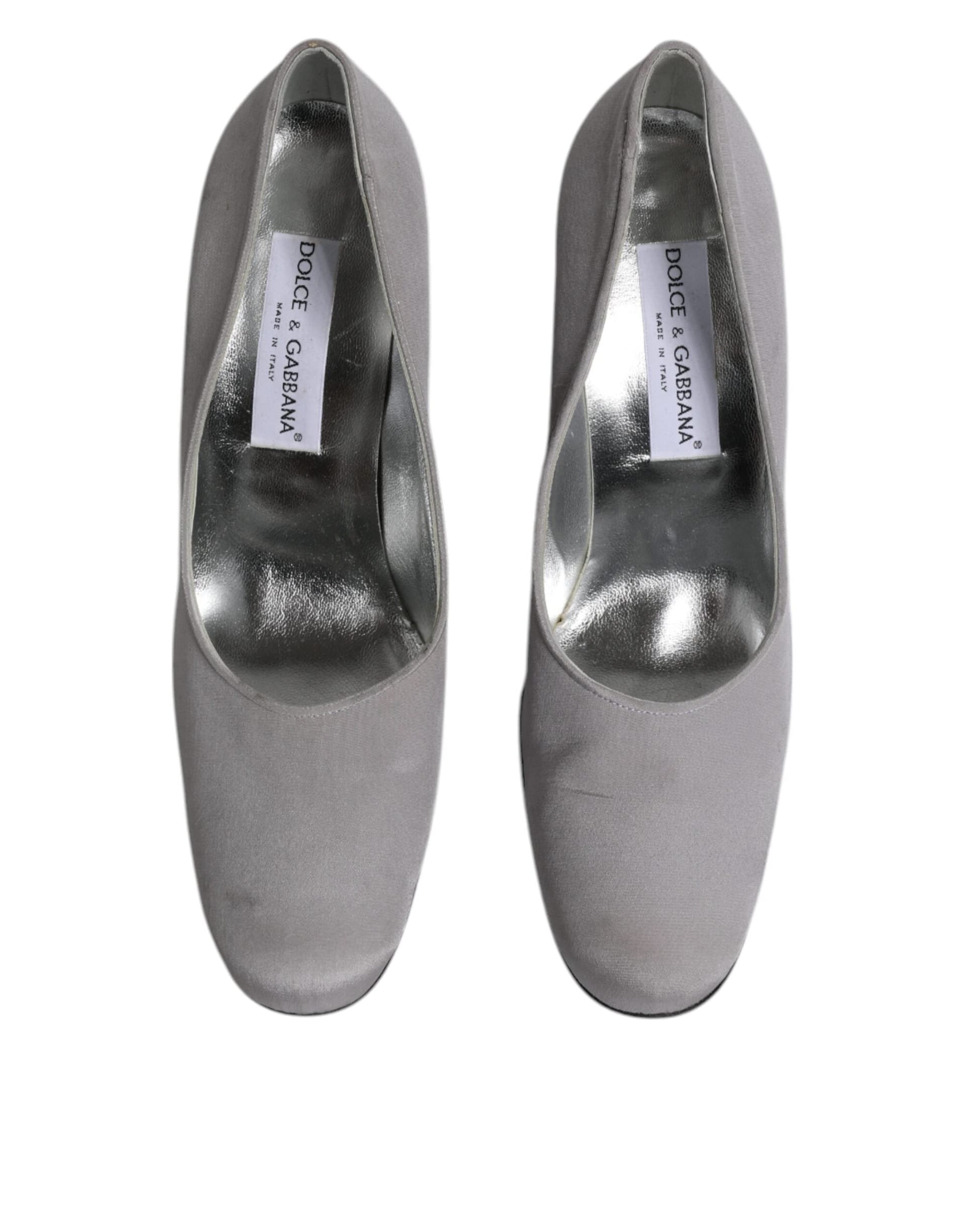 Dolce & Gabbana Gray Suede Leather High Heel Pumps Shoes - 2