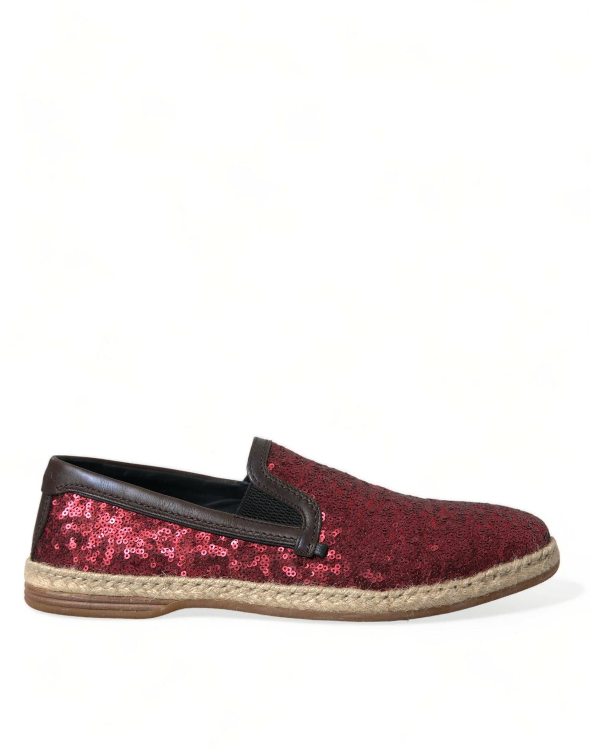 Dolce & Gabbana Red Sequined Loafers Slippers Men Shoes - 5