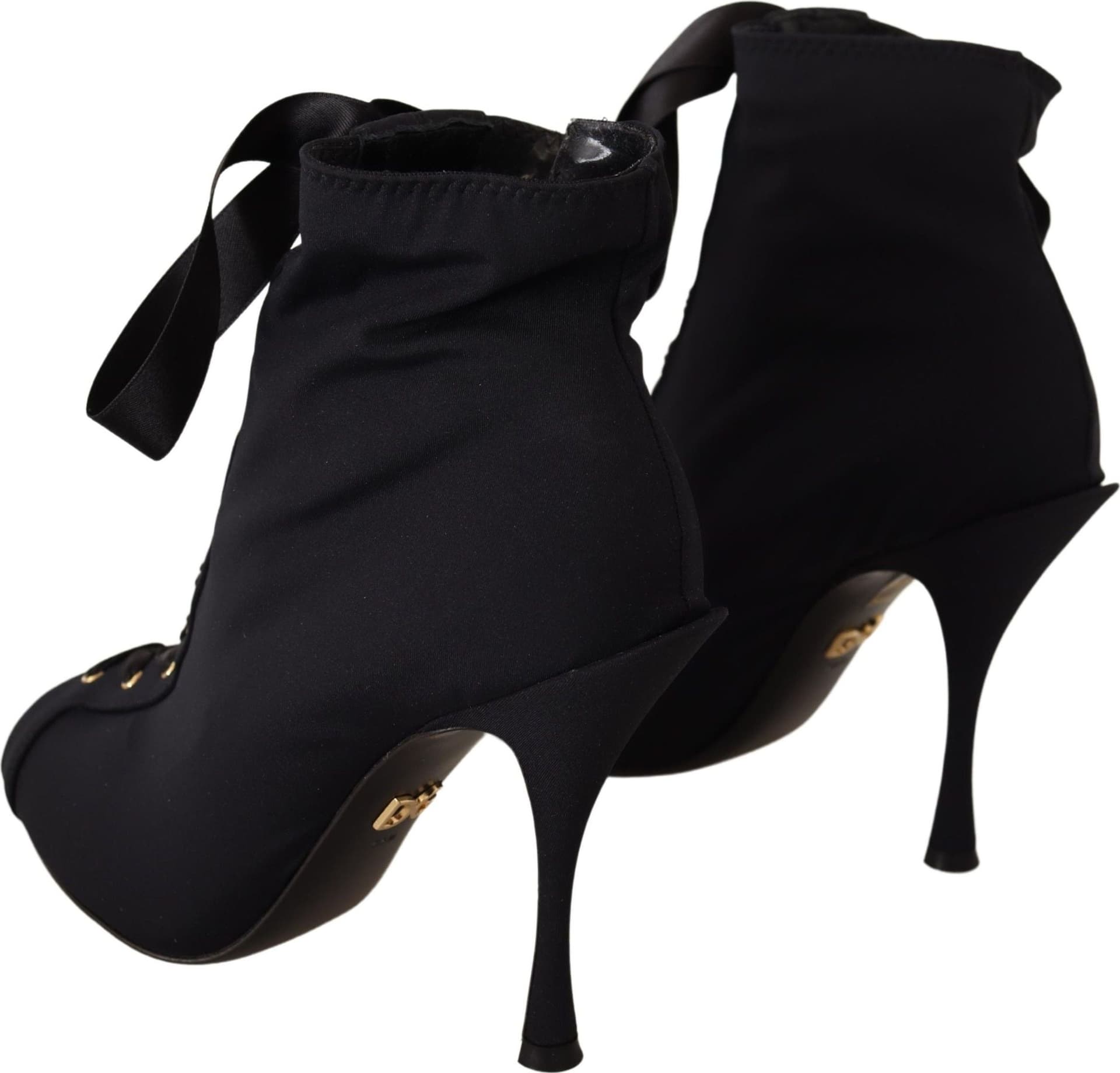 Dolce & Gabbana Black Stretch Short Ankle Boots Shoes - 5
