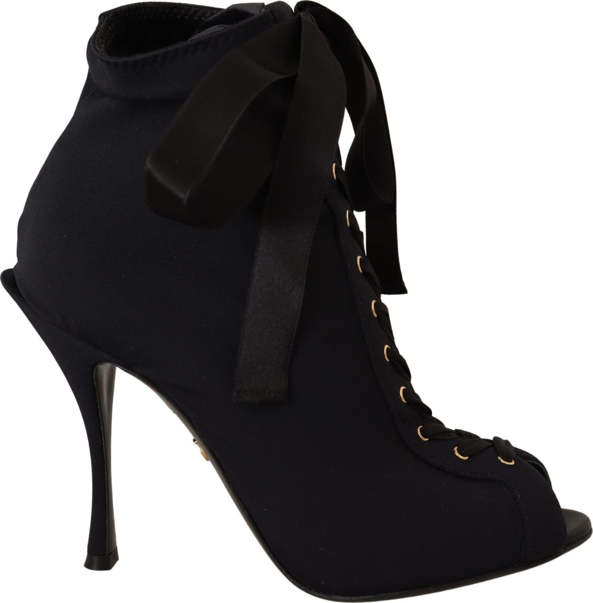 Dolce & Gabbana Black Stretch Short Ankle Boots Shoes - 7