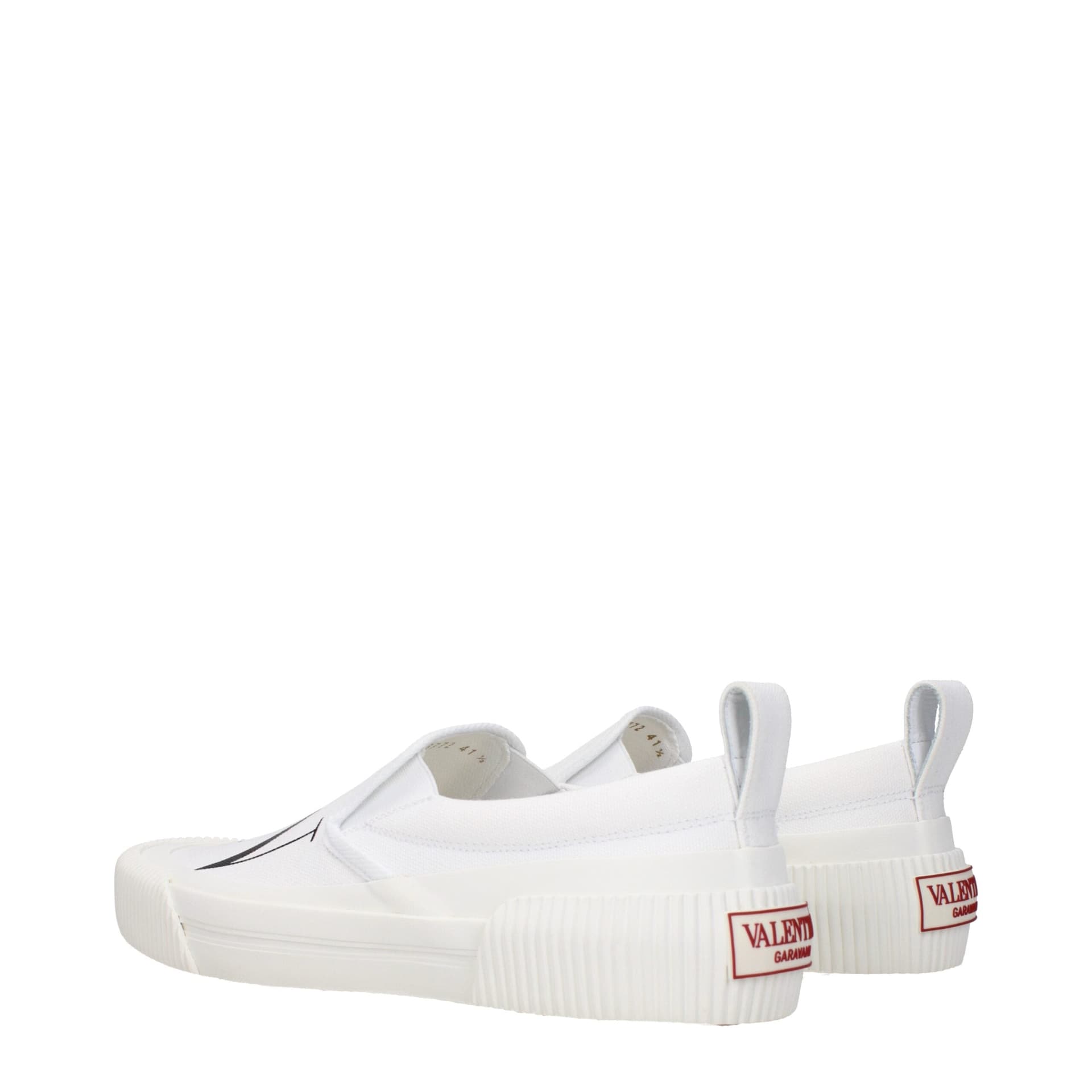 Valentino Garavani White Fabric Slip-On Loafers - 4