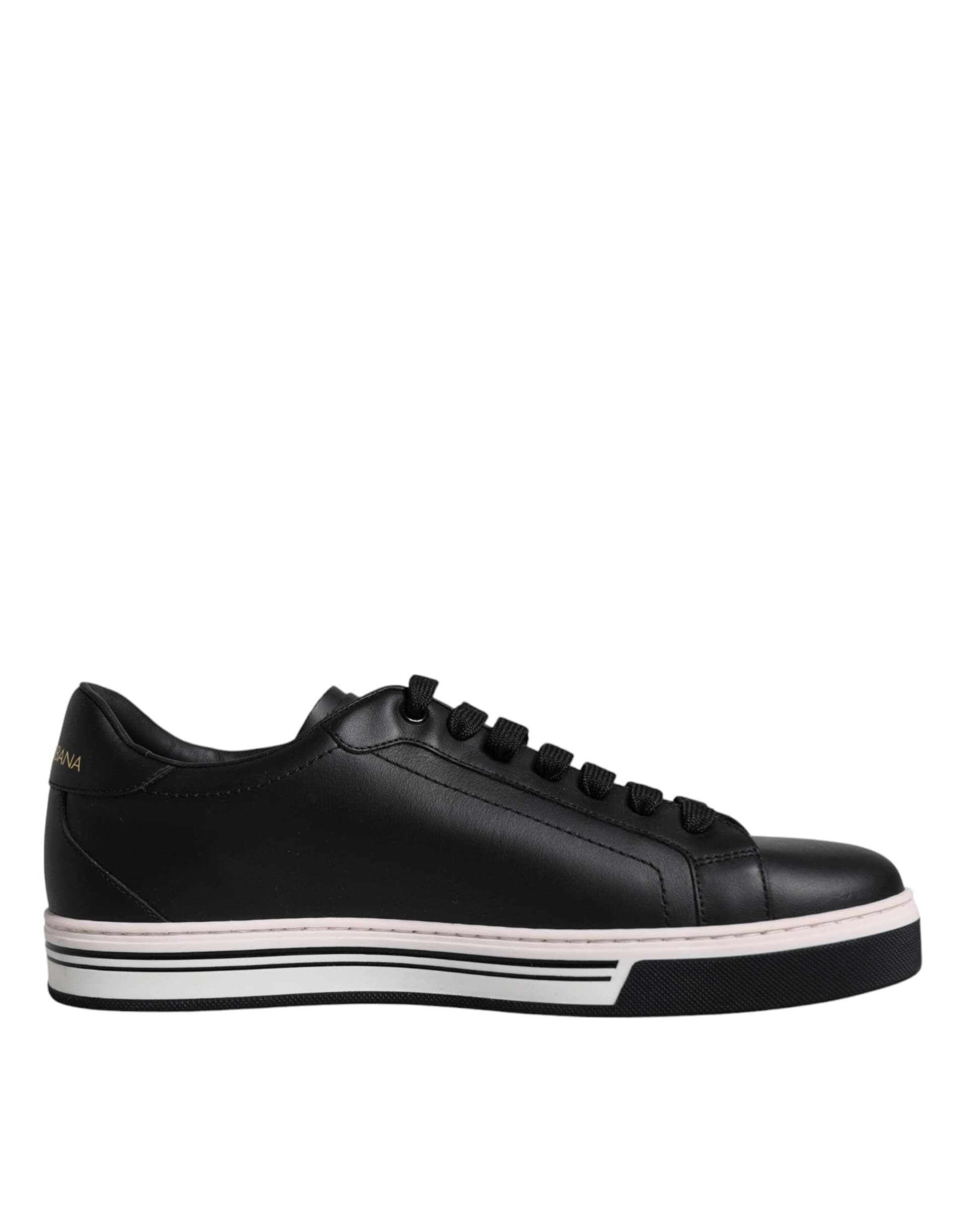 Dolce & Gabbana Black Leather Low Top Men Sneakers Shoes - 6