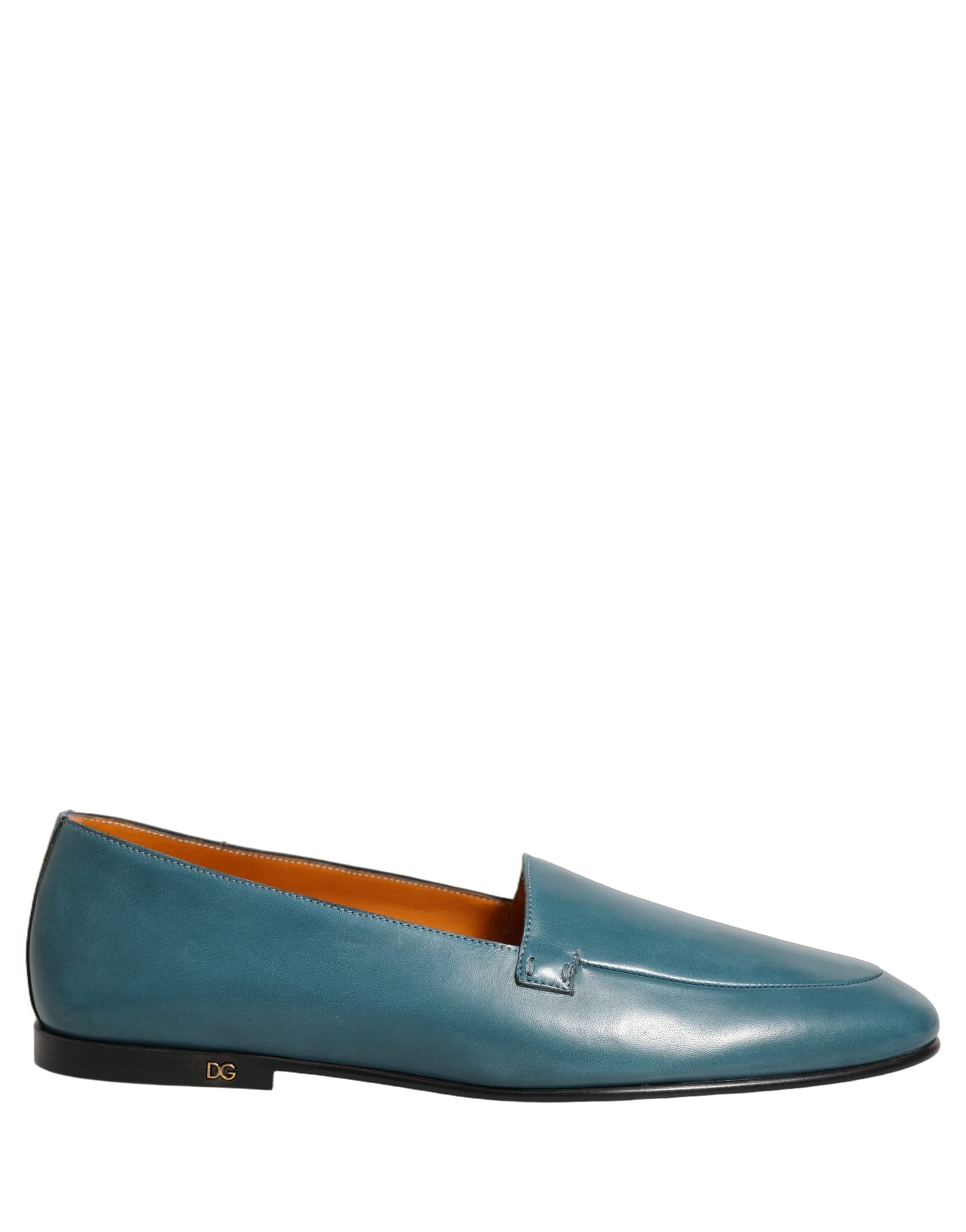 Dolce & Gabbana Blue Leather Logo Slip On Men Loafers Shoes - 6