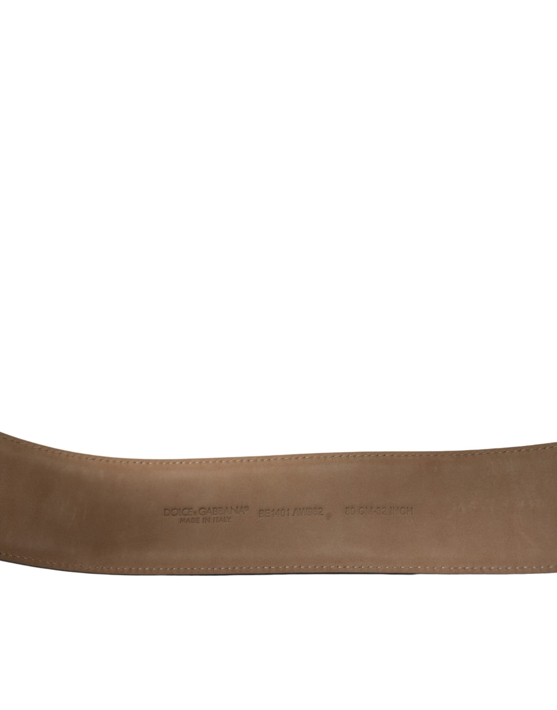 Dolce & Gabbana Black Leather Classic Metal Oval Buckle Belt - 5