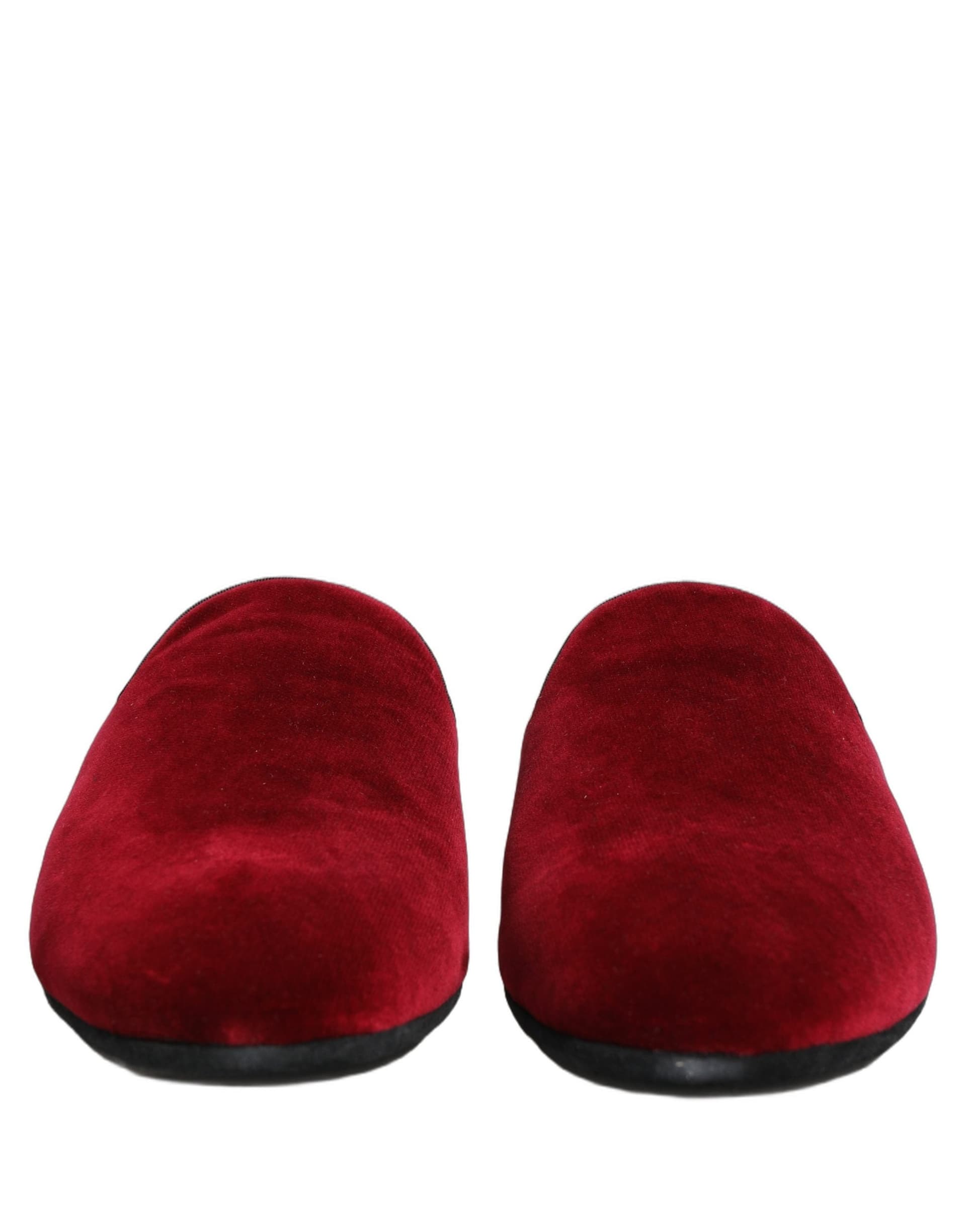 Dolce & Gabbana Red Suede Slides Flat Slipper Men Shoes - 2