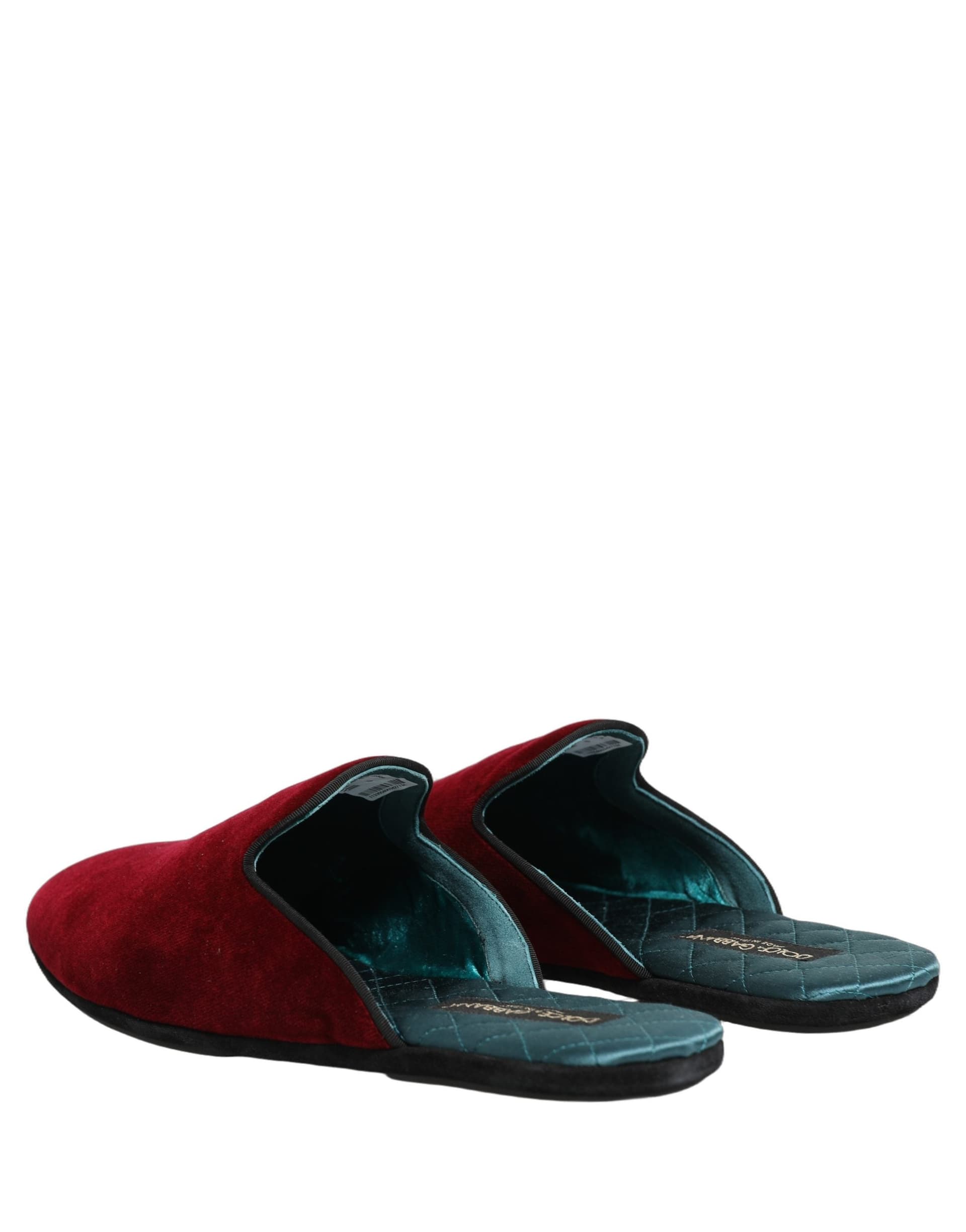 Dolce & Gabbana Red Suede Slides Flat Slipper Men Shoes - 5
