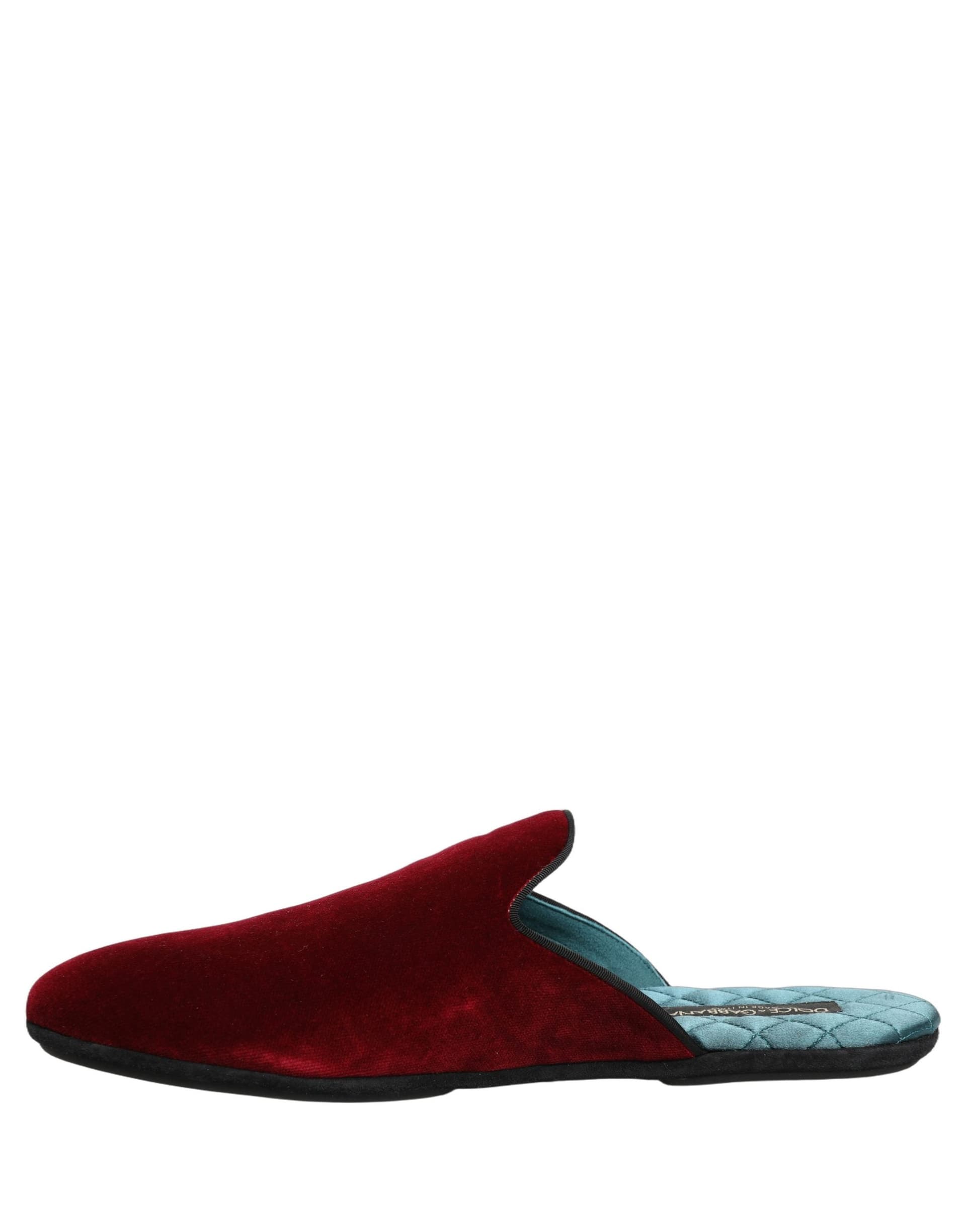 Dolce & Gabbana Red Suede Slides Flat Slipper Men Shoes - 6