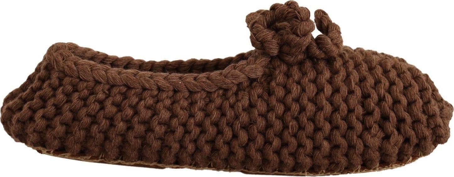 Dolce & Gabbana Brown Slip On Ballerina Flats Wool Knit Shoes - 6