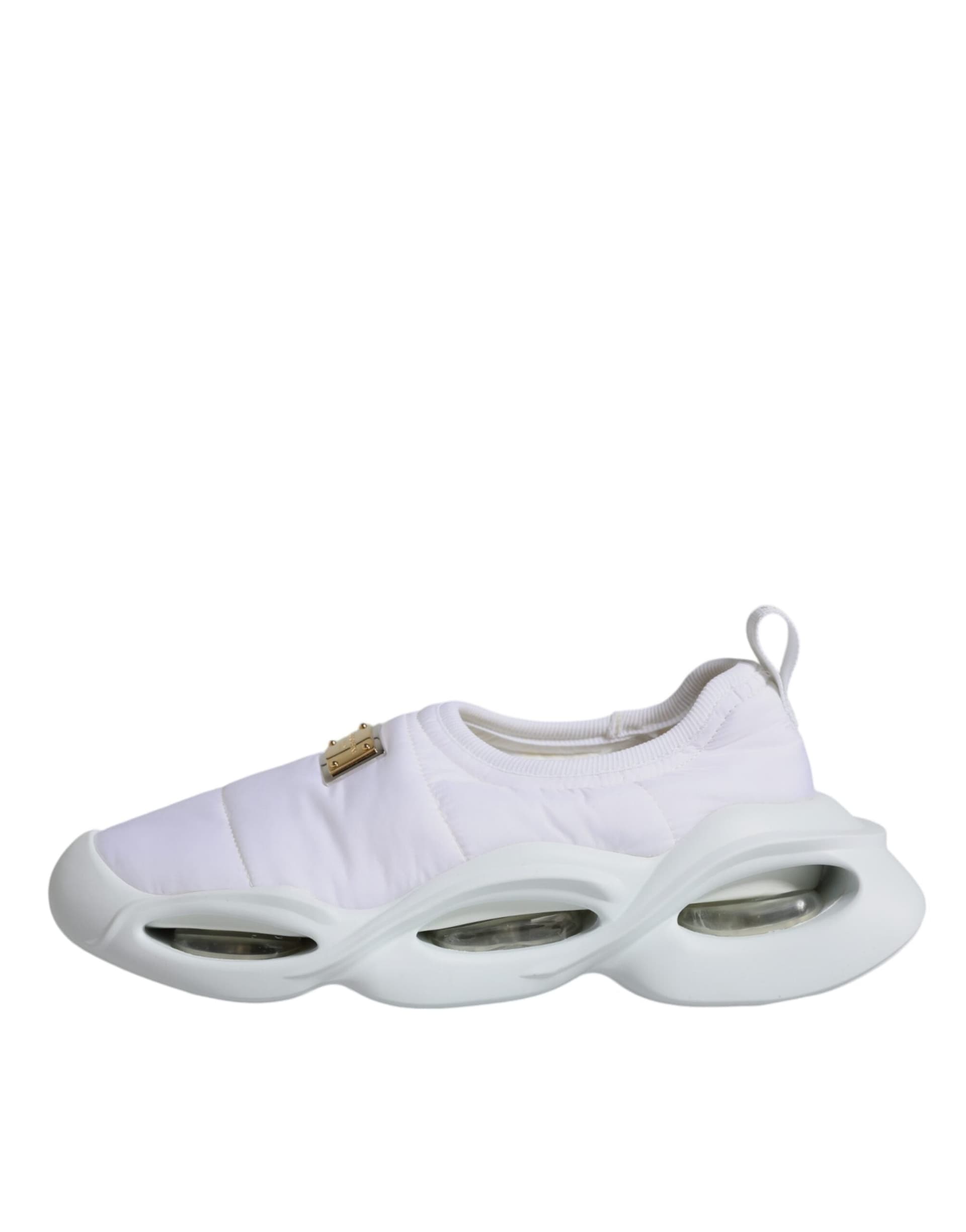 Dolce & Gabbana White Padded Fabric Low Top Sneakers Shoes - 5
