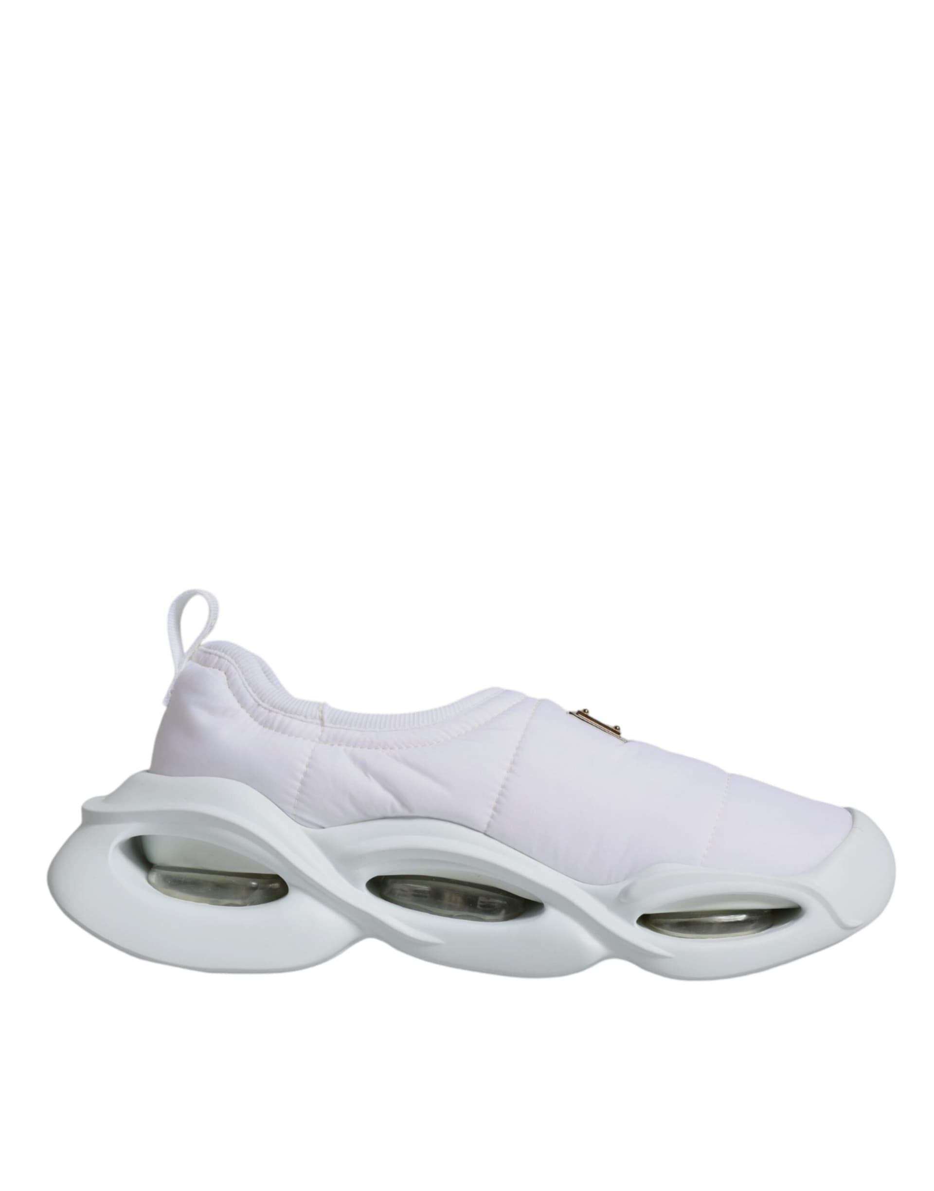 Dolce & Gabbana White Padded Fabric Low Top Sneakers Shoes - 6