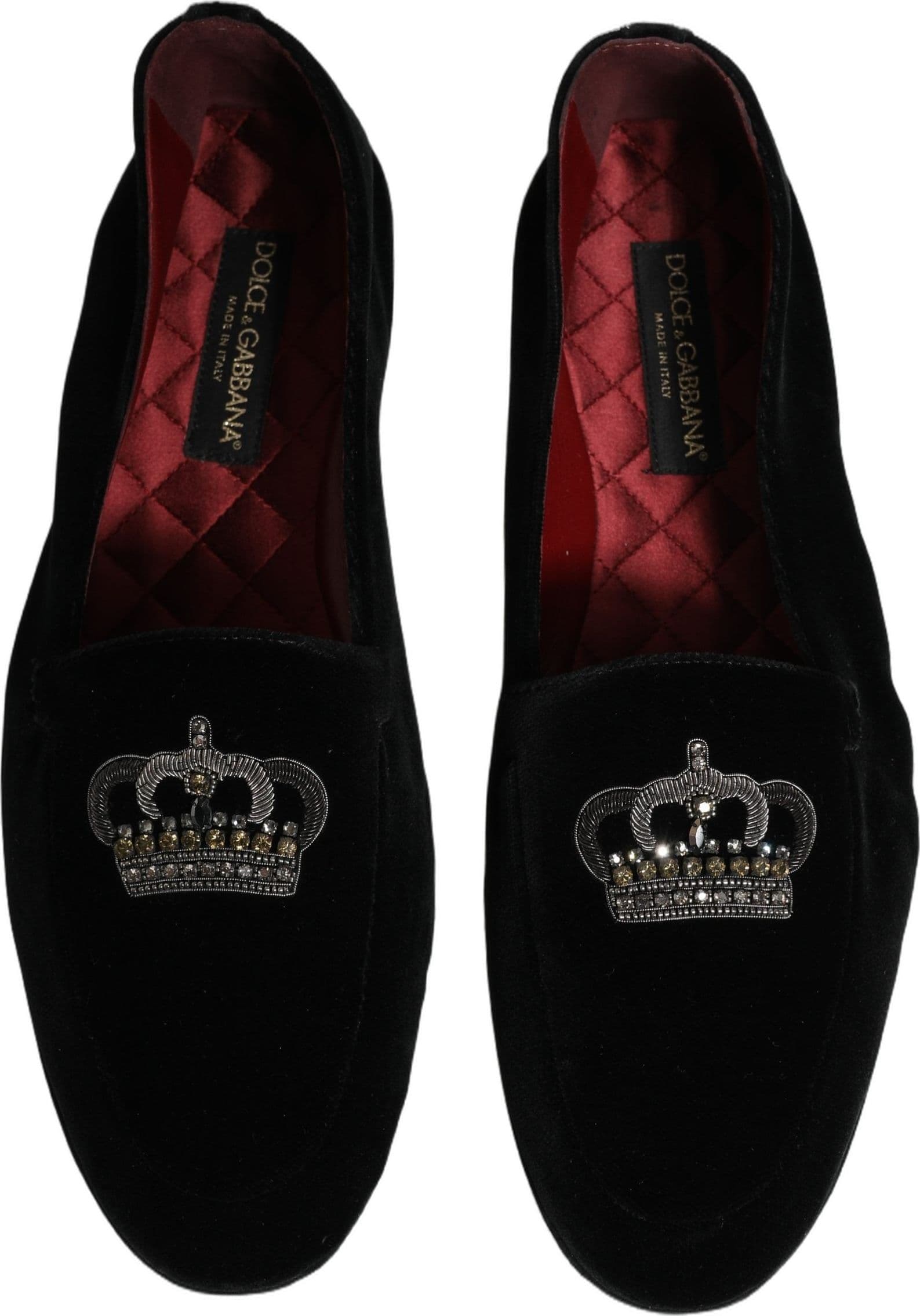 Dolce & Gabbana Black Crown Embellished Dress Loafers Shoes - 3