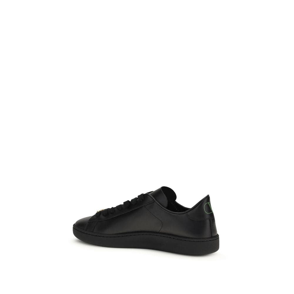 Valentino Garavani Black Calf Leather Bos Taurus Sneakers - 3