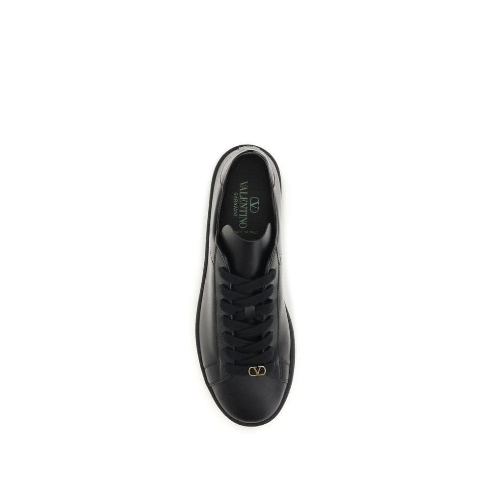 Valentino Garavani Black Calf Leather Bos Taurus Sneakers - 4