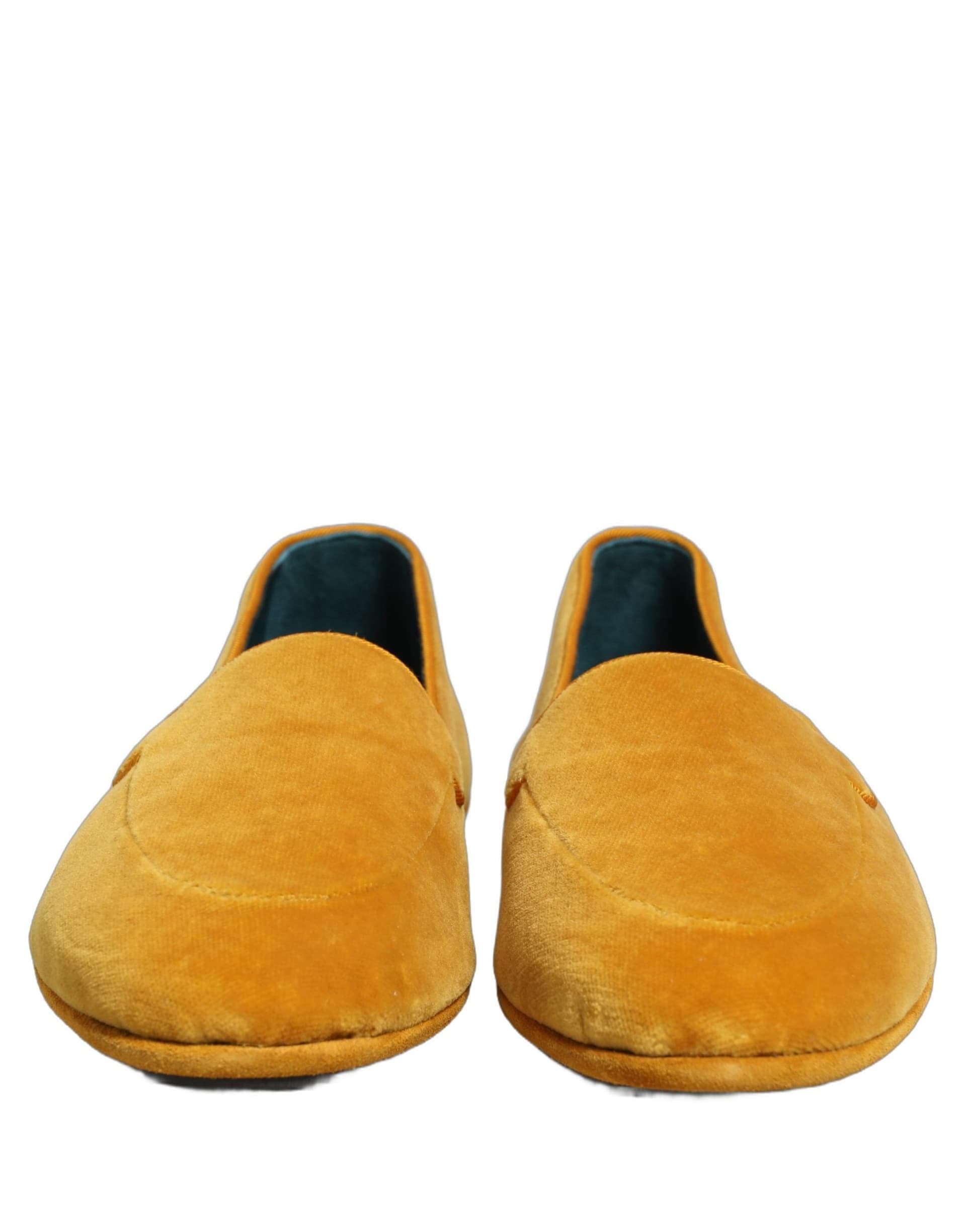 Dolce & Gabbana Yellow Velvet Slip On Men Dress Loafers Shoes - 2