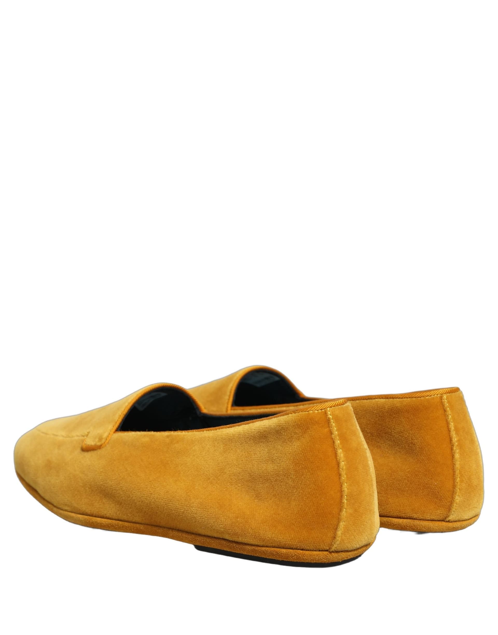 Dolce & Gabbana Yellow Velvet Slip On Men Dress Loafers Shoes - 5