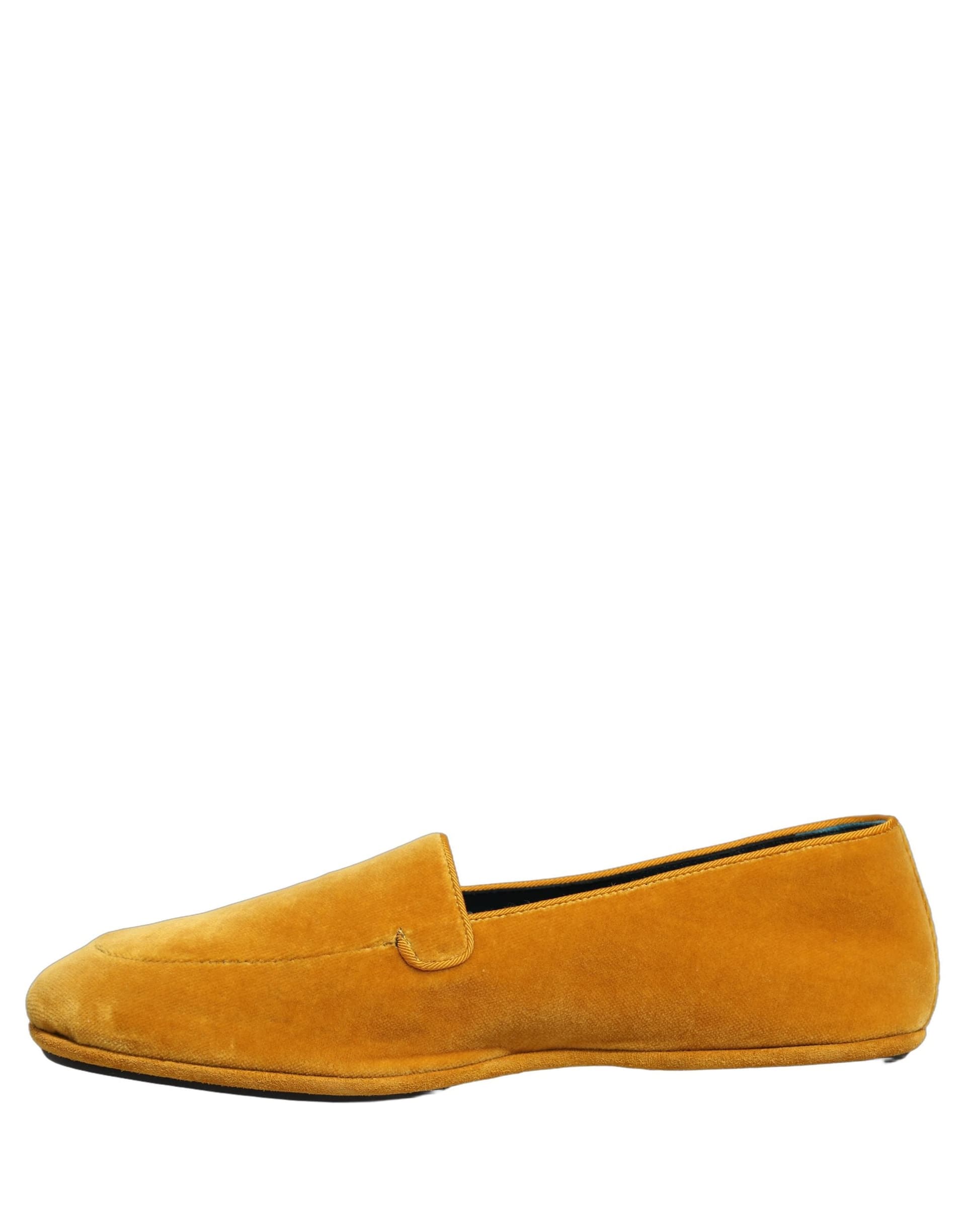 Dolce & Gabbana Yellow Velvet Slip On Men Dress Loafers Shoes - 6