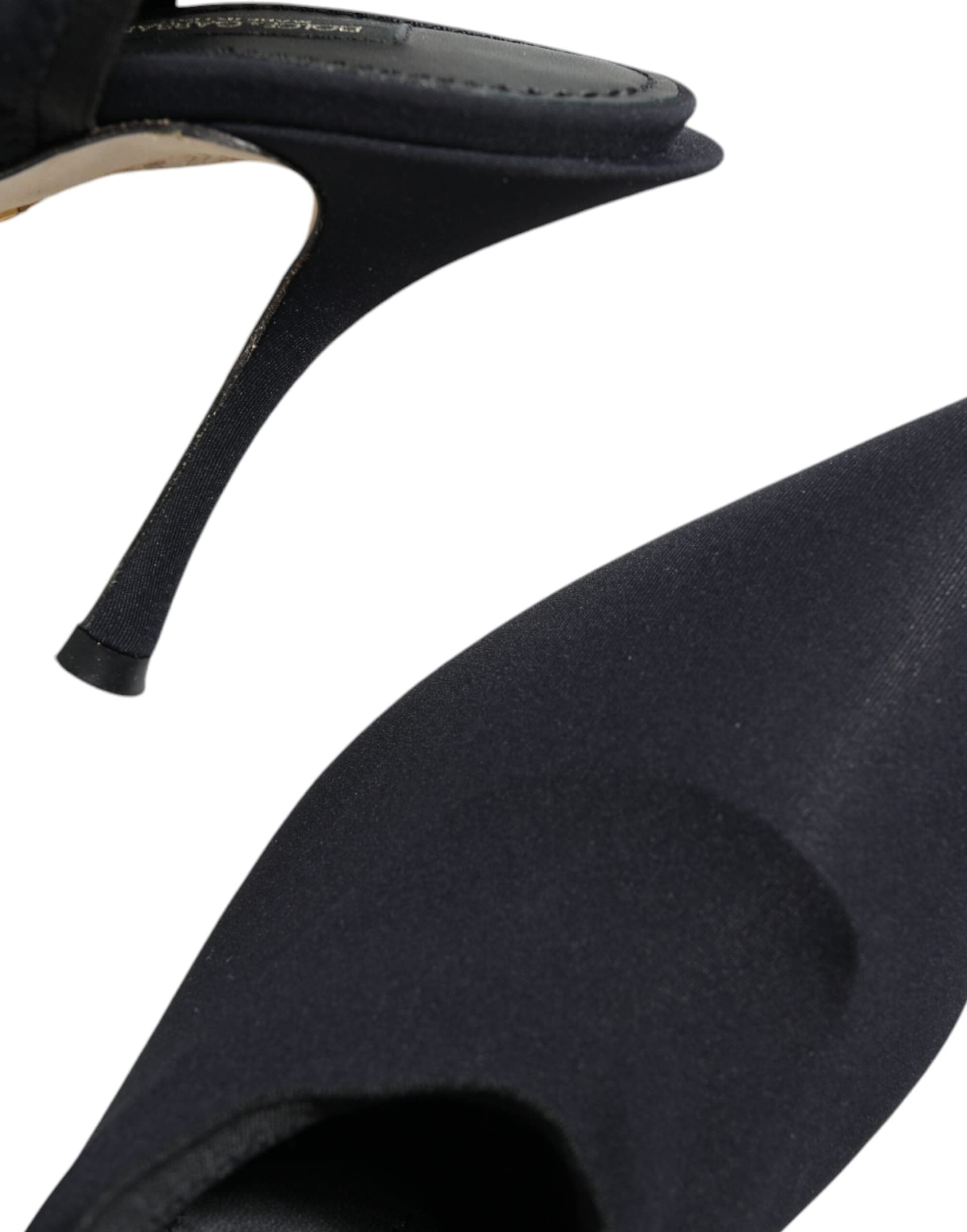 Dolce & Gabbana Black Jersey Stretch Heels Slingback Shoes - 5