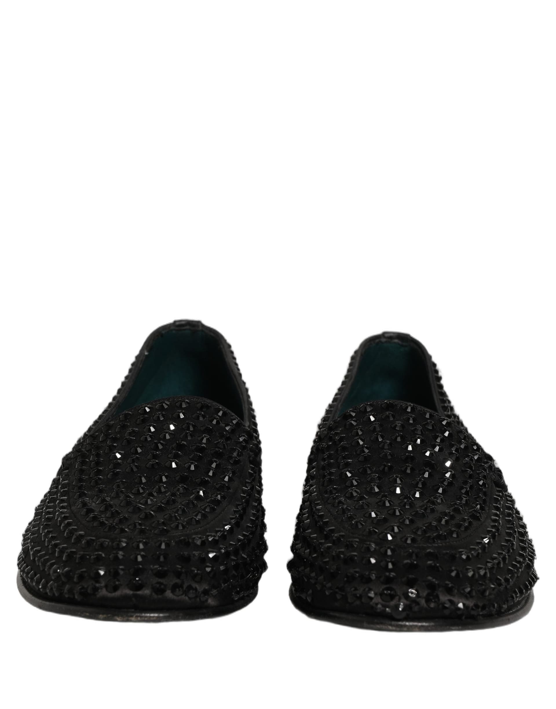 Dolce & Gabbana Black Rhinestone Embellished Loafers Shoes - 2