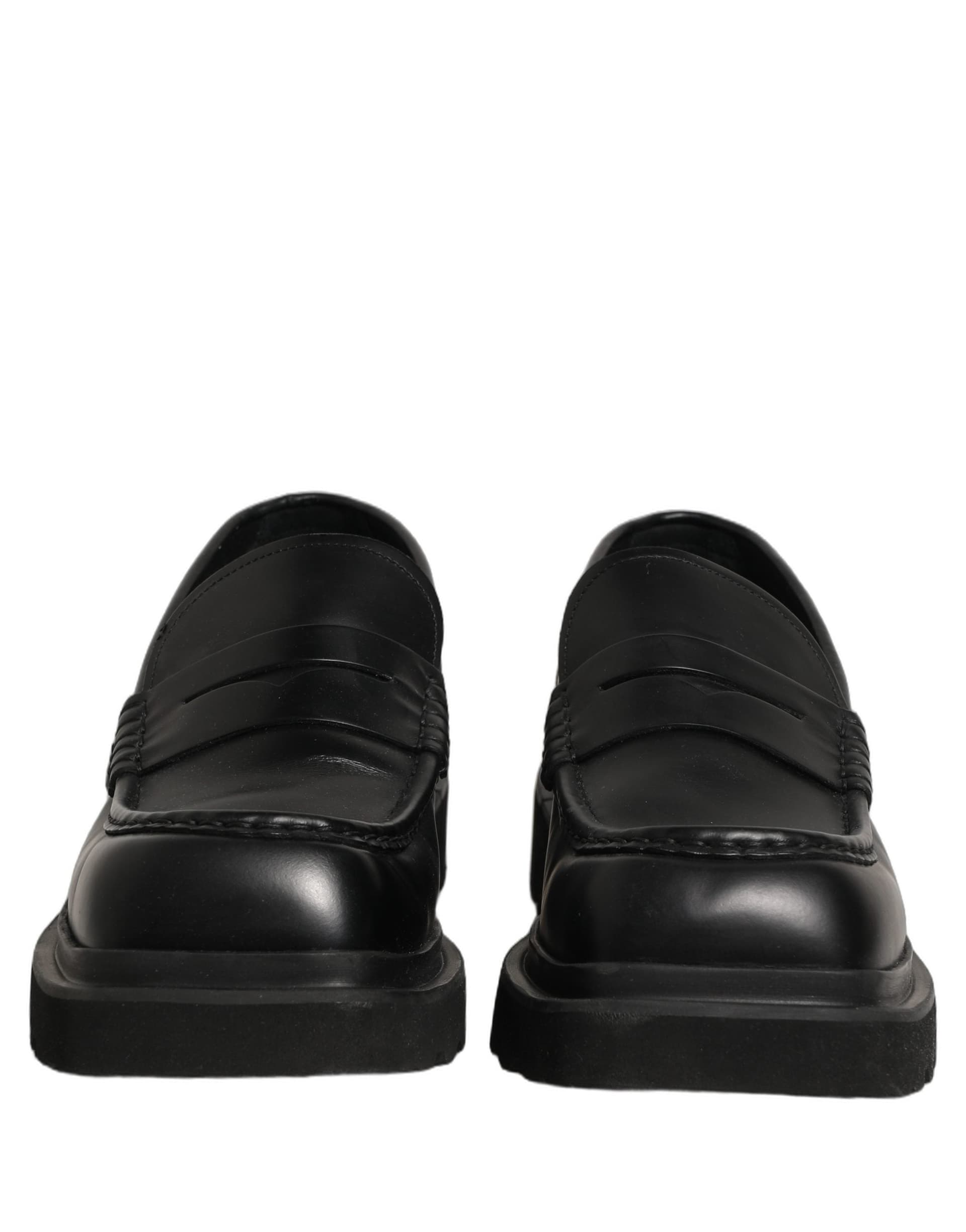 Dolce & Gabbana Black Calfskin Leather Men Dress Loafer Shoes - 2