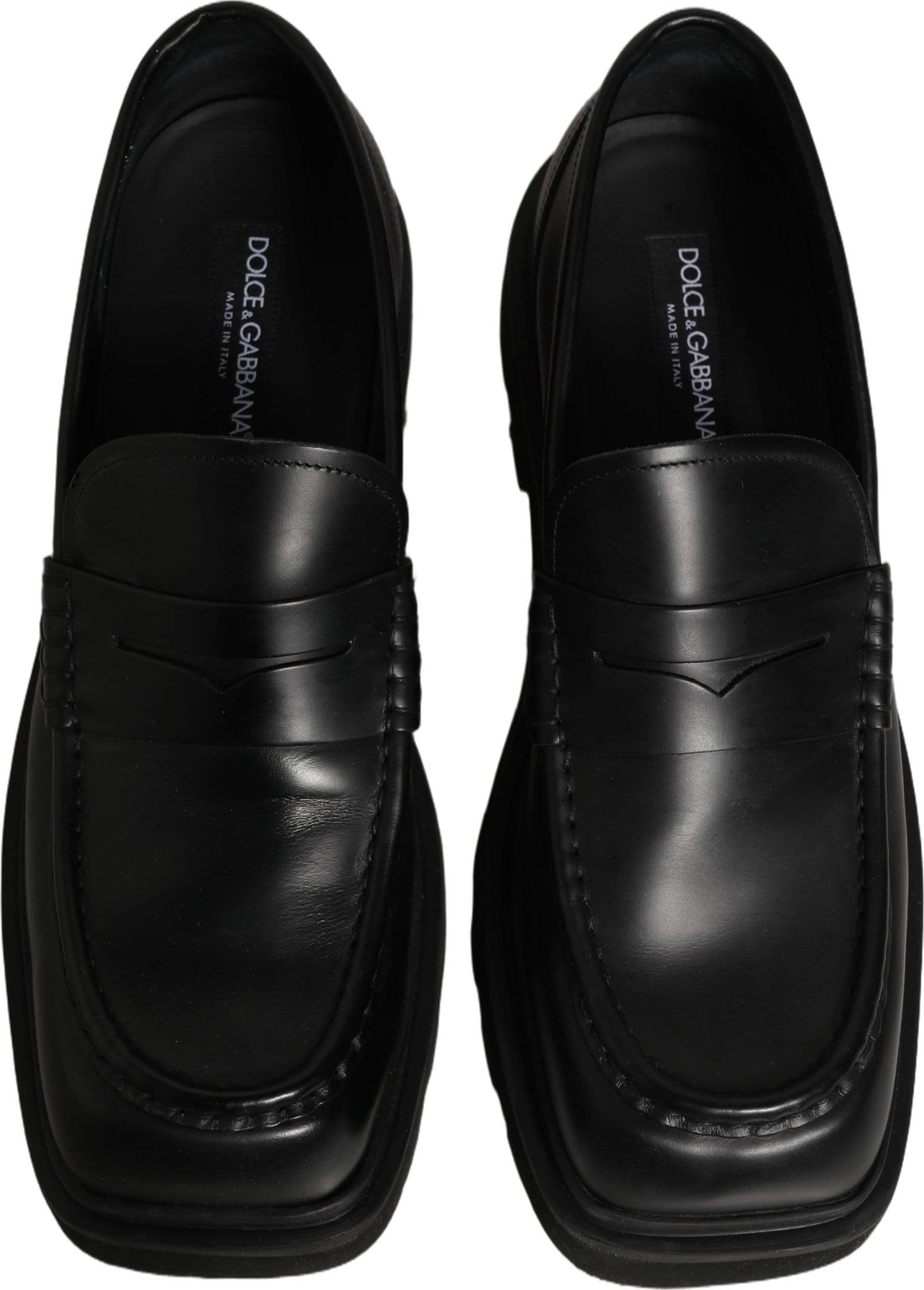 Dolce & Gabbana Black Calfskin Leather Men Dress Loafer Shoes - 3