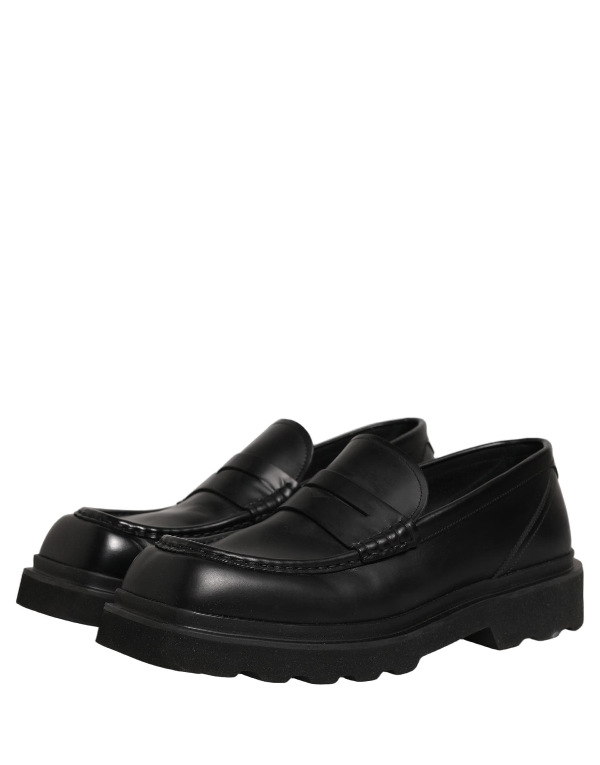 Dolce & Gabbana Black Calfskin Leather Men Dress Loafer Shoes - 4