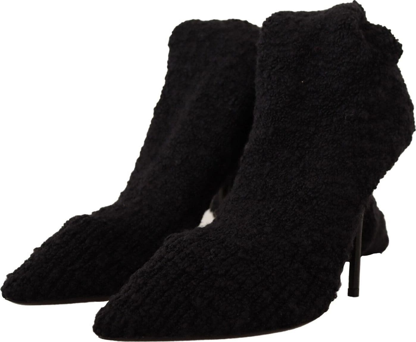 Dolce & Gabbana Black Stretch Socks Knee High Booties Shoes - 2