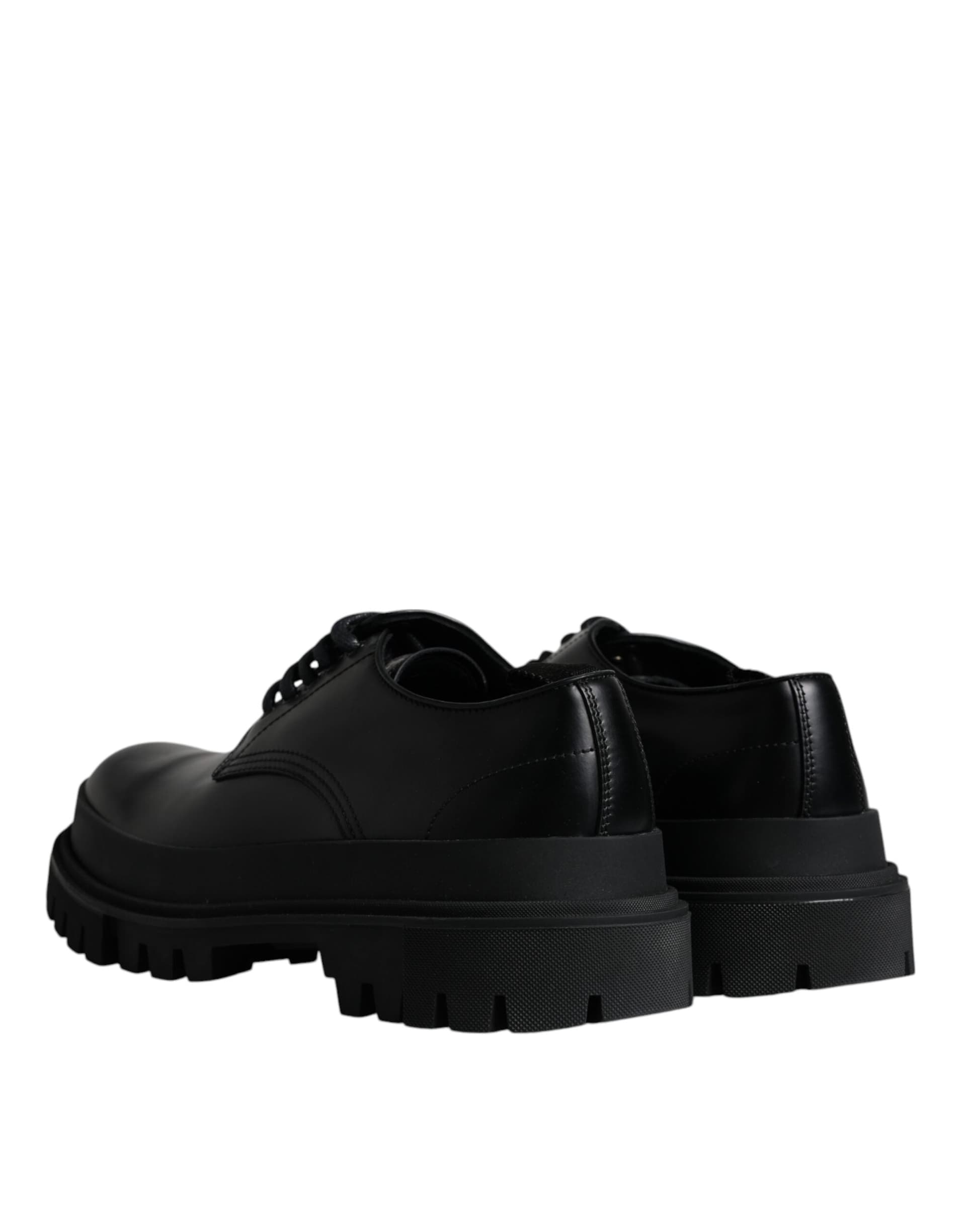 Dolce & Gabbana Black Leather Lace Up Trekking Dress Shoes - 4