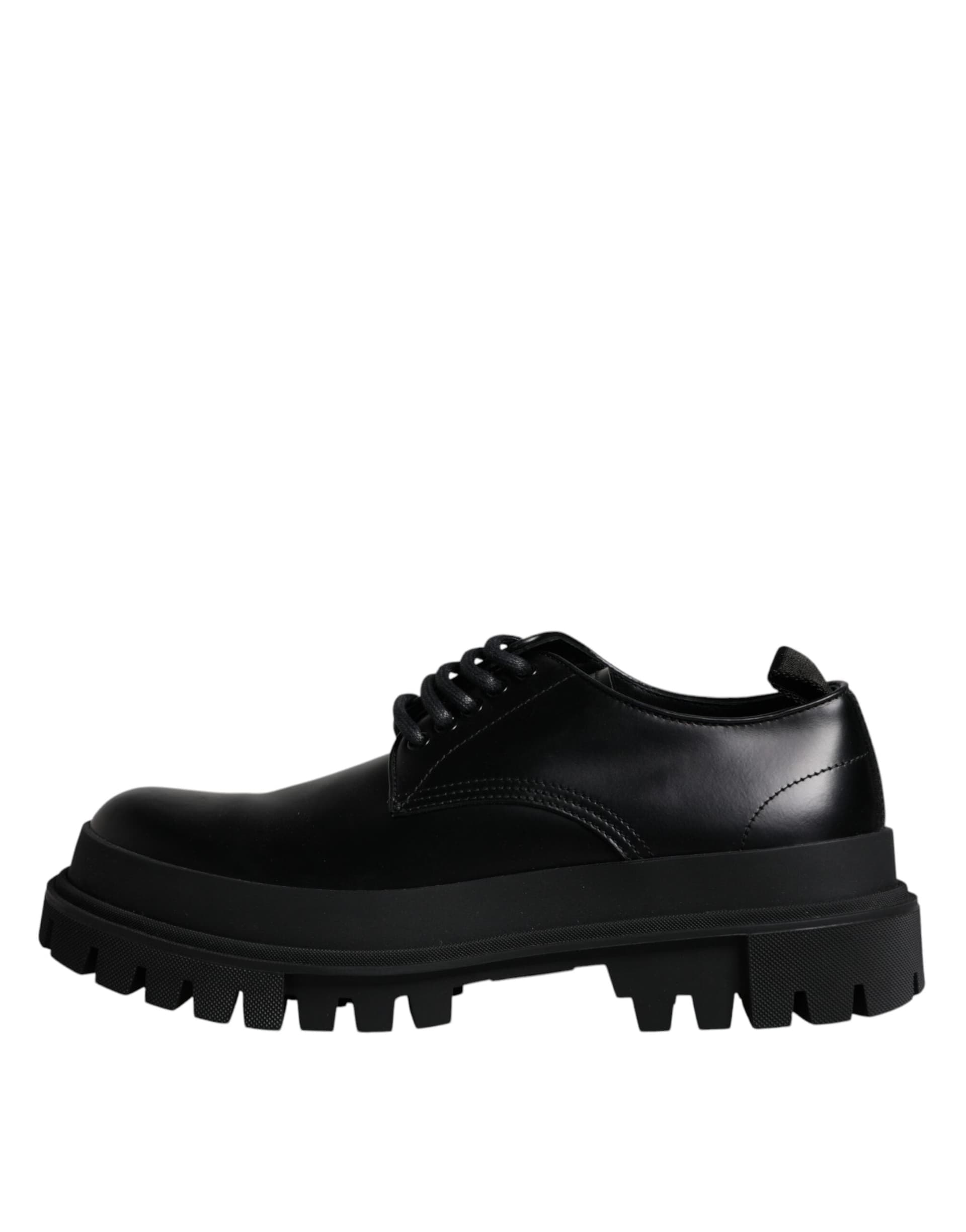 Dolce & Gabbana Black Leather Lace Up Trekking Dress Shoes - 5