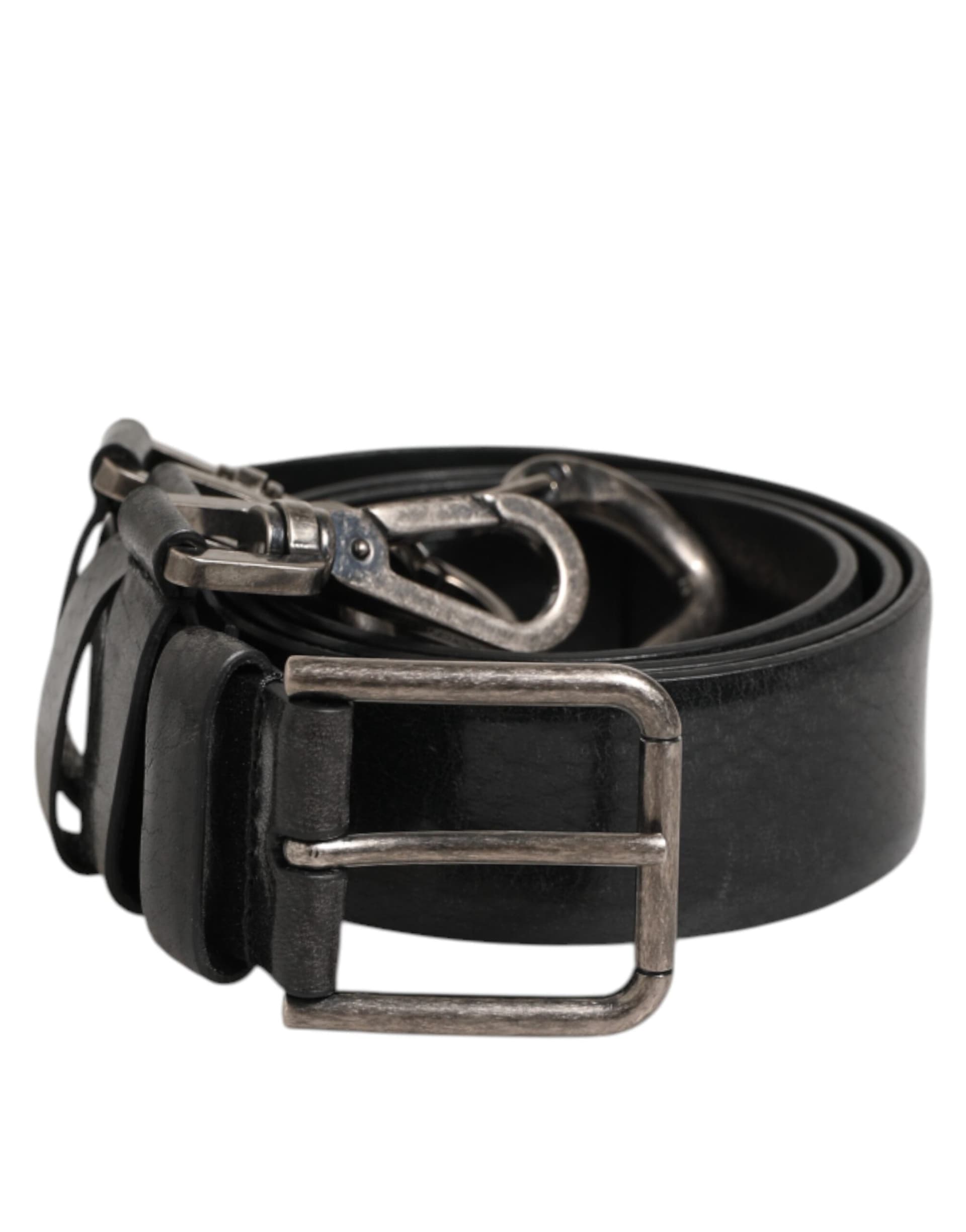 Dolce & Gabbana Black Key Ring Clip Attachments Buckle Belt - 2