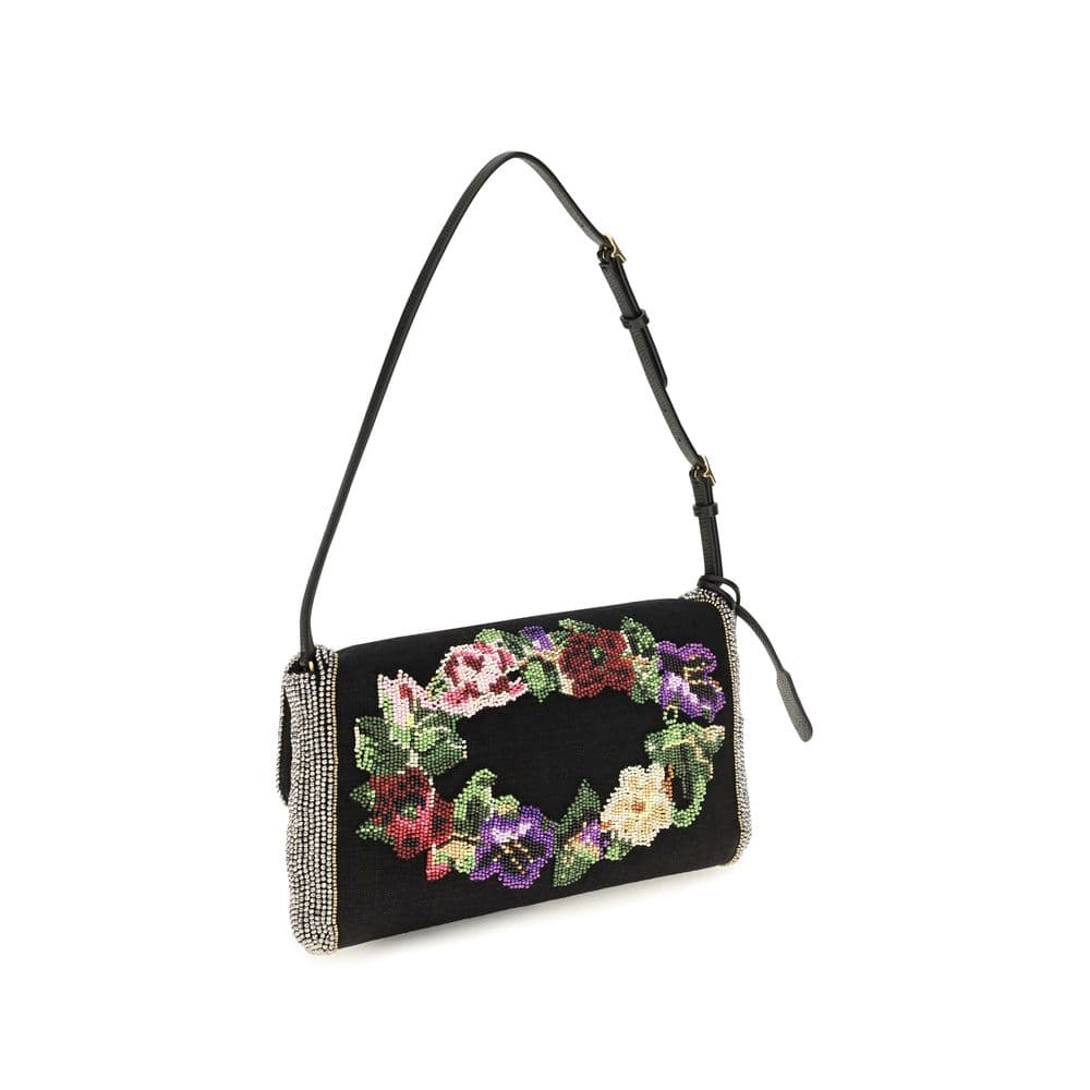 Valentino Garavani Black Satin Shoulder Bag - 3