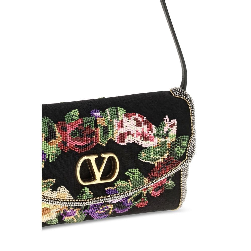 Valentino Garavani Black Satin Shoulder Bag - 4