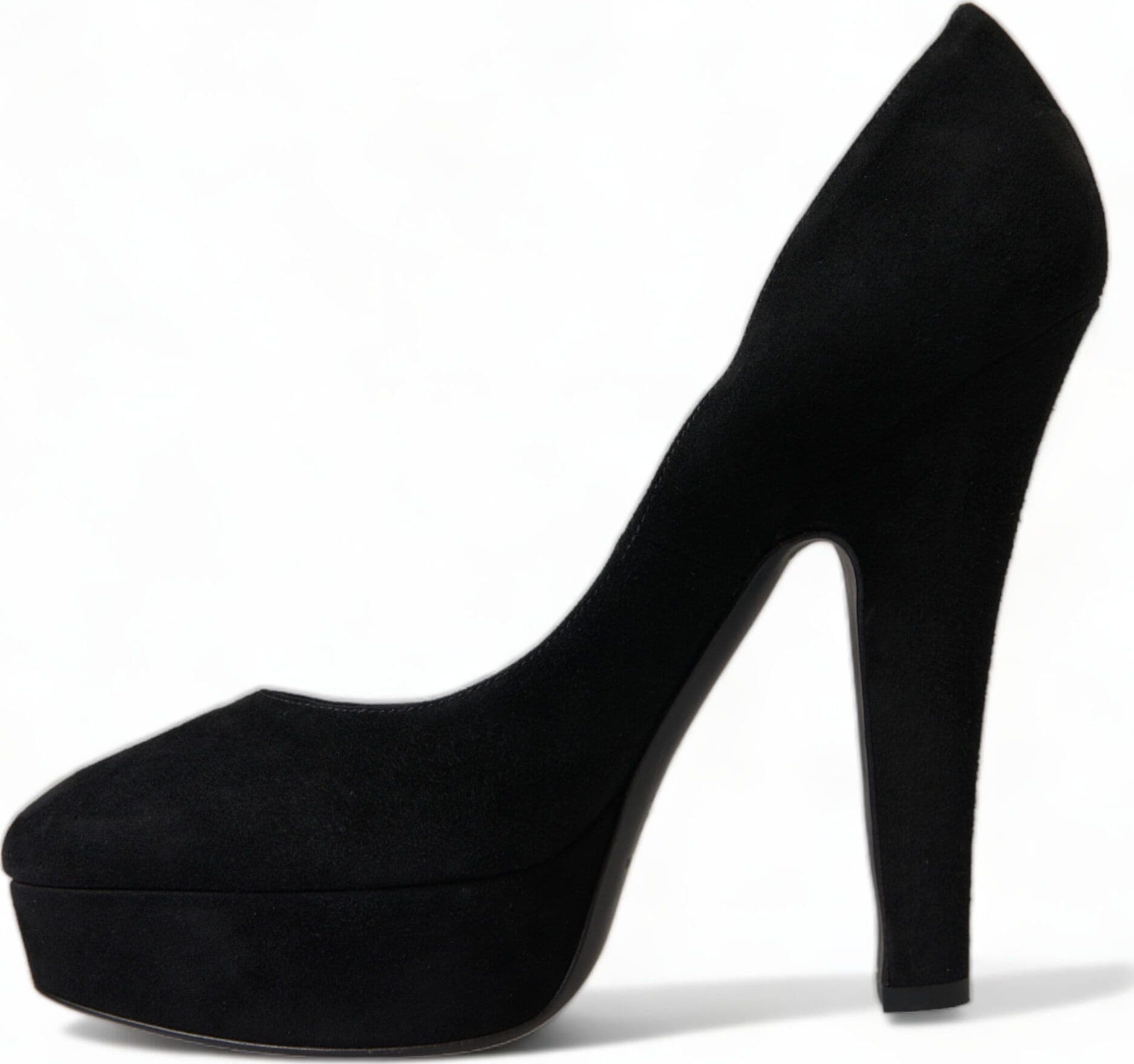 Dolce & Gabbana Black Suede Leather Platform Heel Pumps Shoes - 4