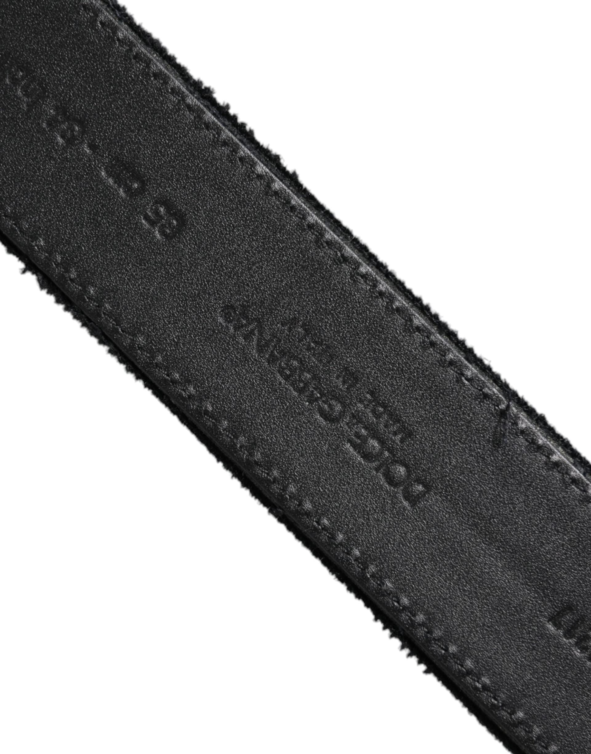 Dolce & Gabbana Black Cotton Silver Tone Metal Buckle Belt - 5