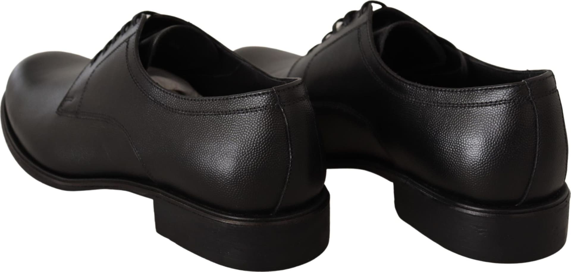 Dolce & Gabbana Black Leather Lace Up Mens Formal Derby Shoes - 2