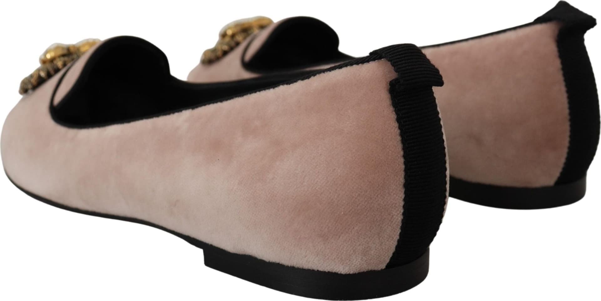 Dolce & Gabbana Pink Velvet Slip Ons Loafers Flats Shoes - 2