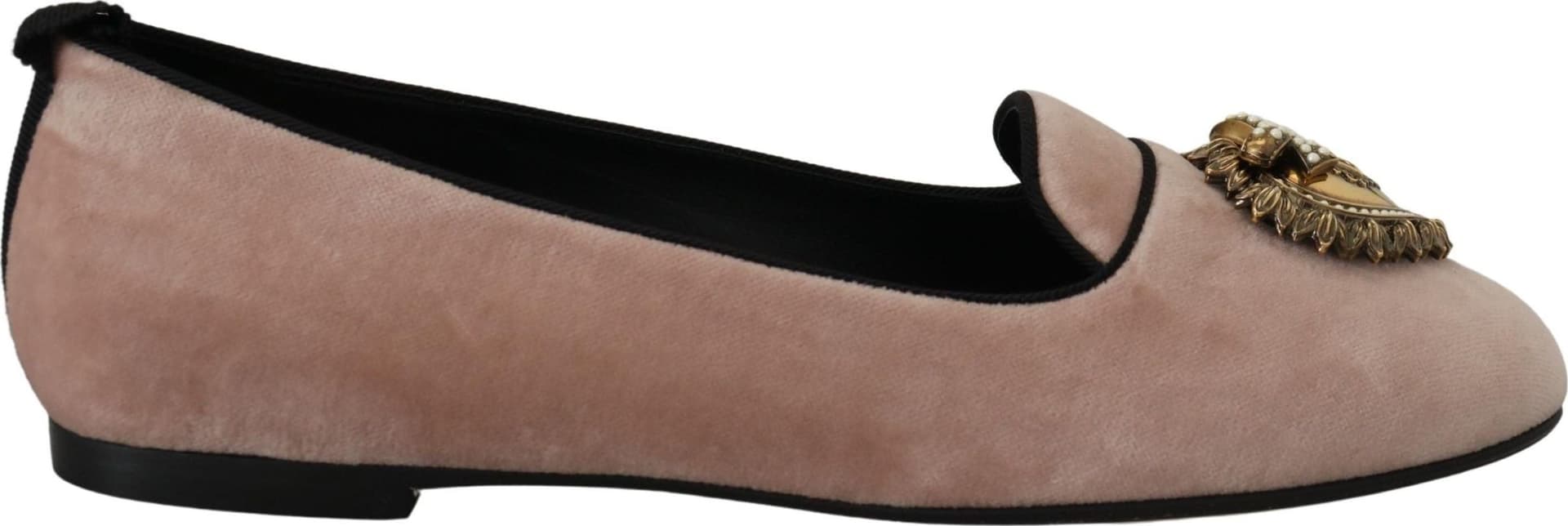 Dolce & Gabbana Pink Velvet Slip Ons Loafers Flats Shoes - 4