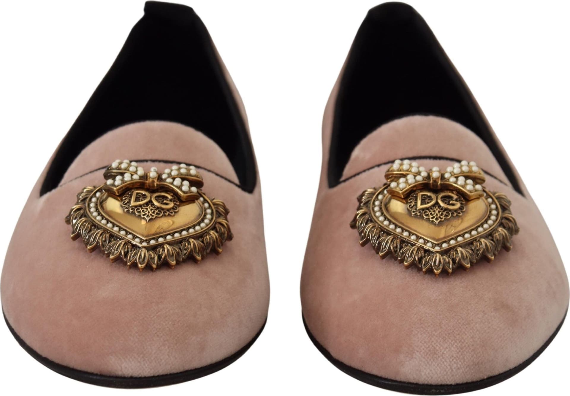 Dolce & Gabbana Pink Velvet Slip Ons Loafers Flats Shoes - 6