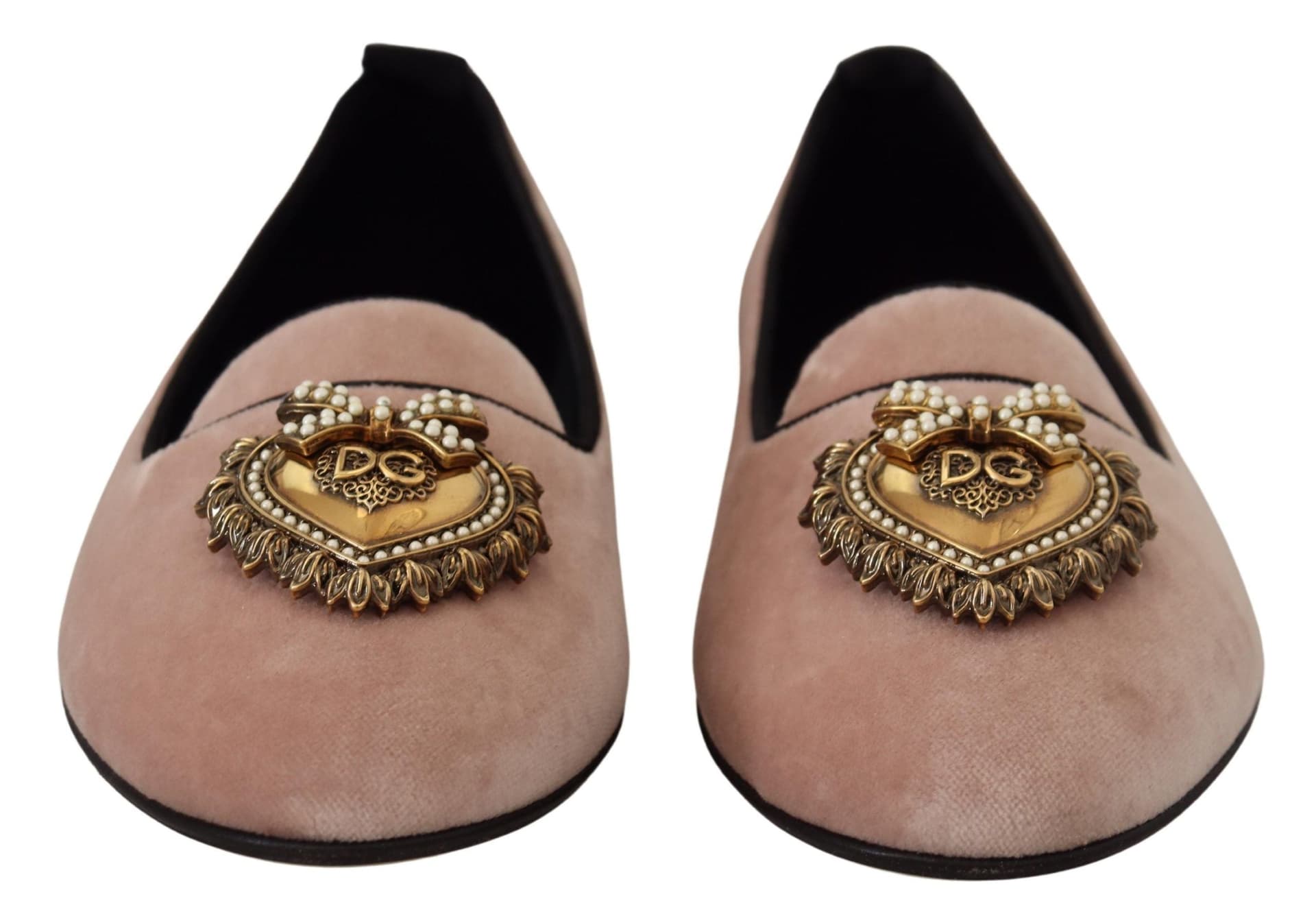 Dolce & Gabbana Pink Velvet Slip Ons Loafers Flats Shoes - 6