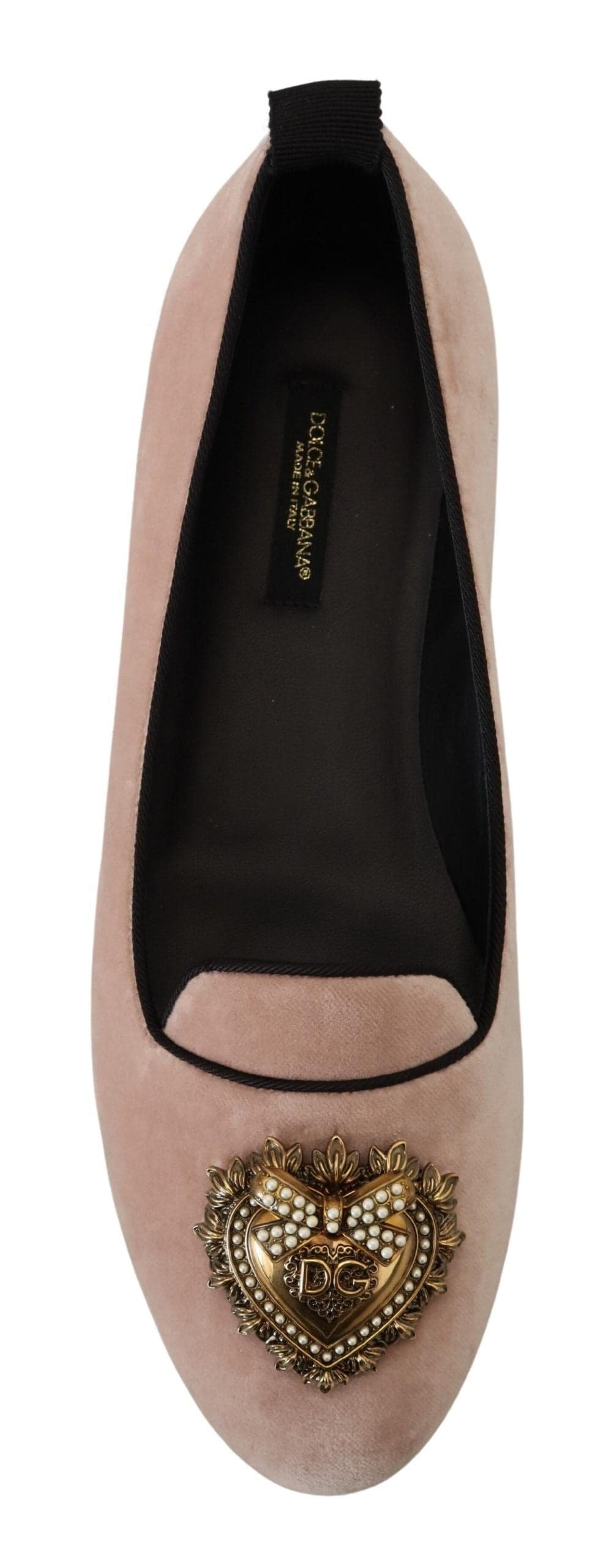 Dolce & Gabbana Pink Velvet Slip Ons Loafers Flats Shoes - 7