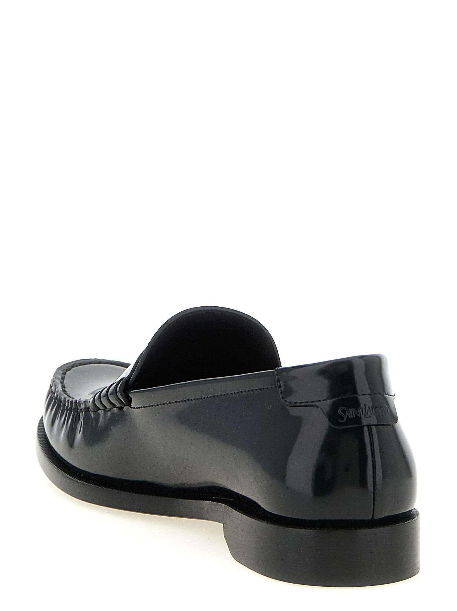 Saint Laurent Black Calfskin Slip-On Loafers - 4